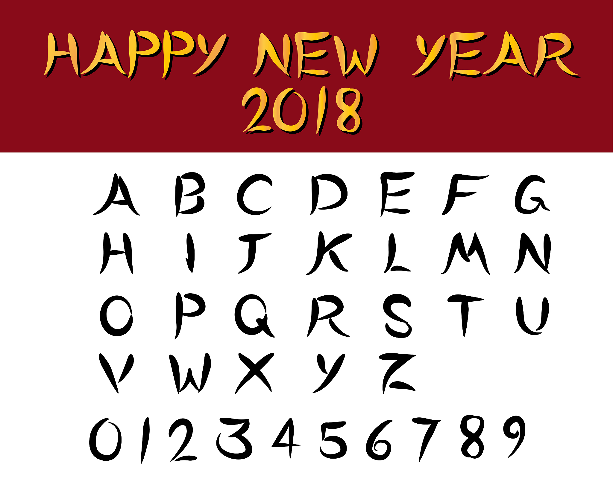 set of english font in chinese style, vector