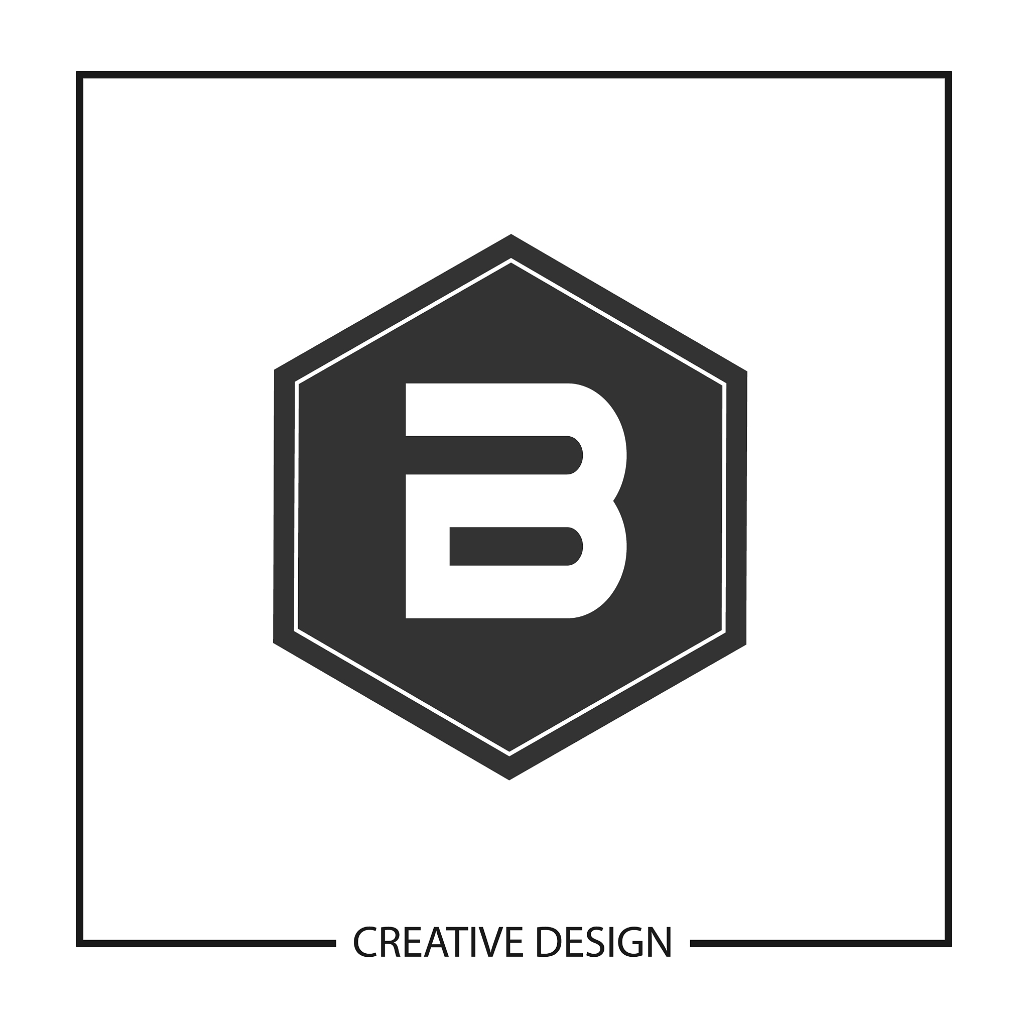 letter b logo template design