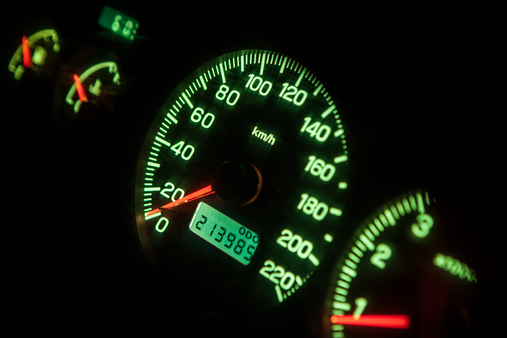 car dials lit up
