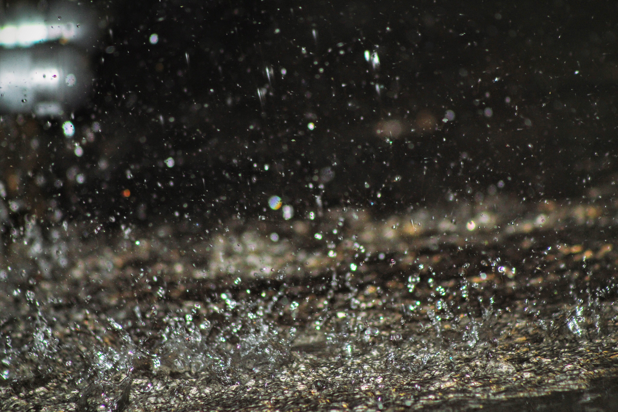 water splashing on street