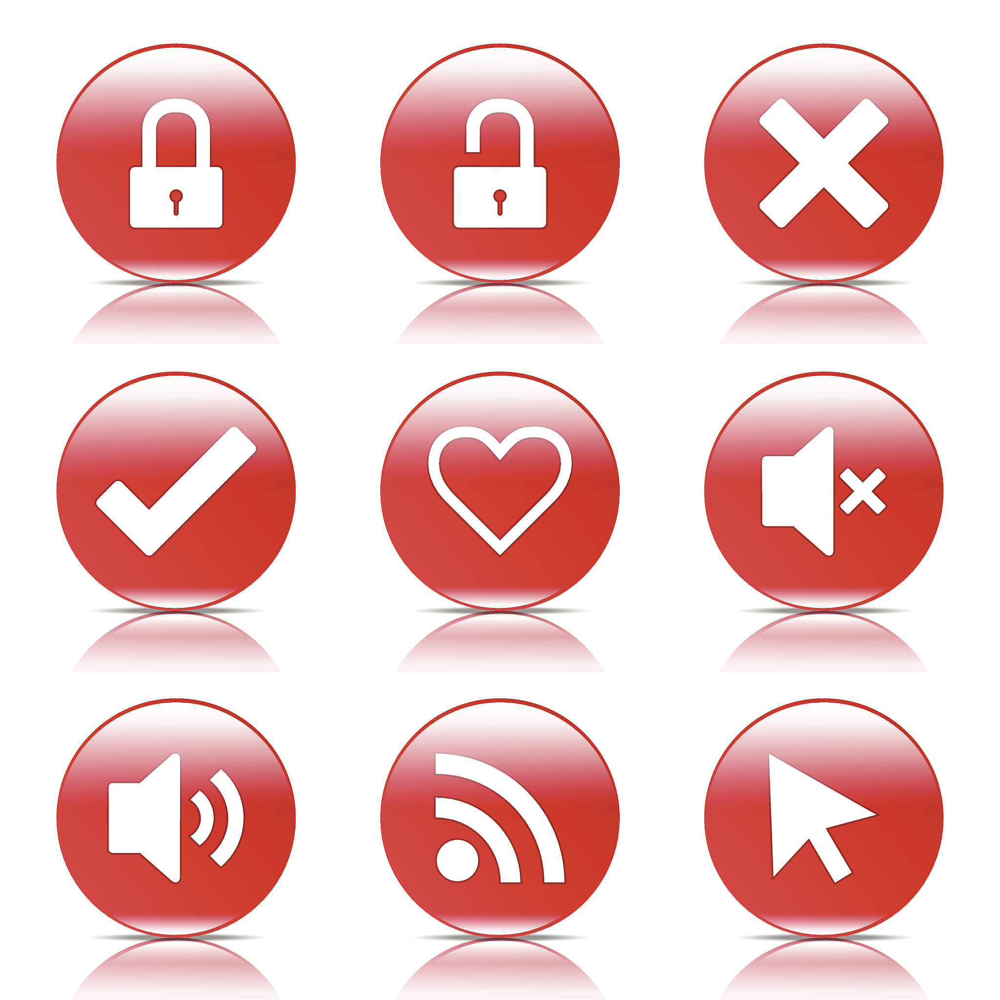 seo internet sign red vector button icon design set 4
