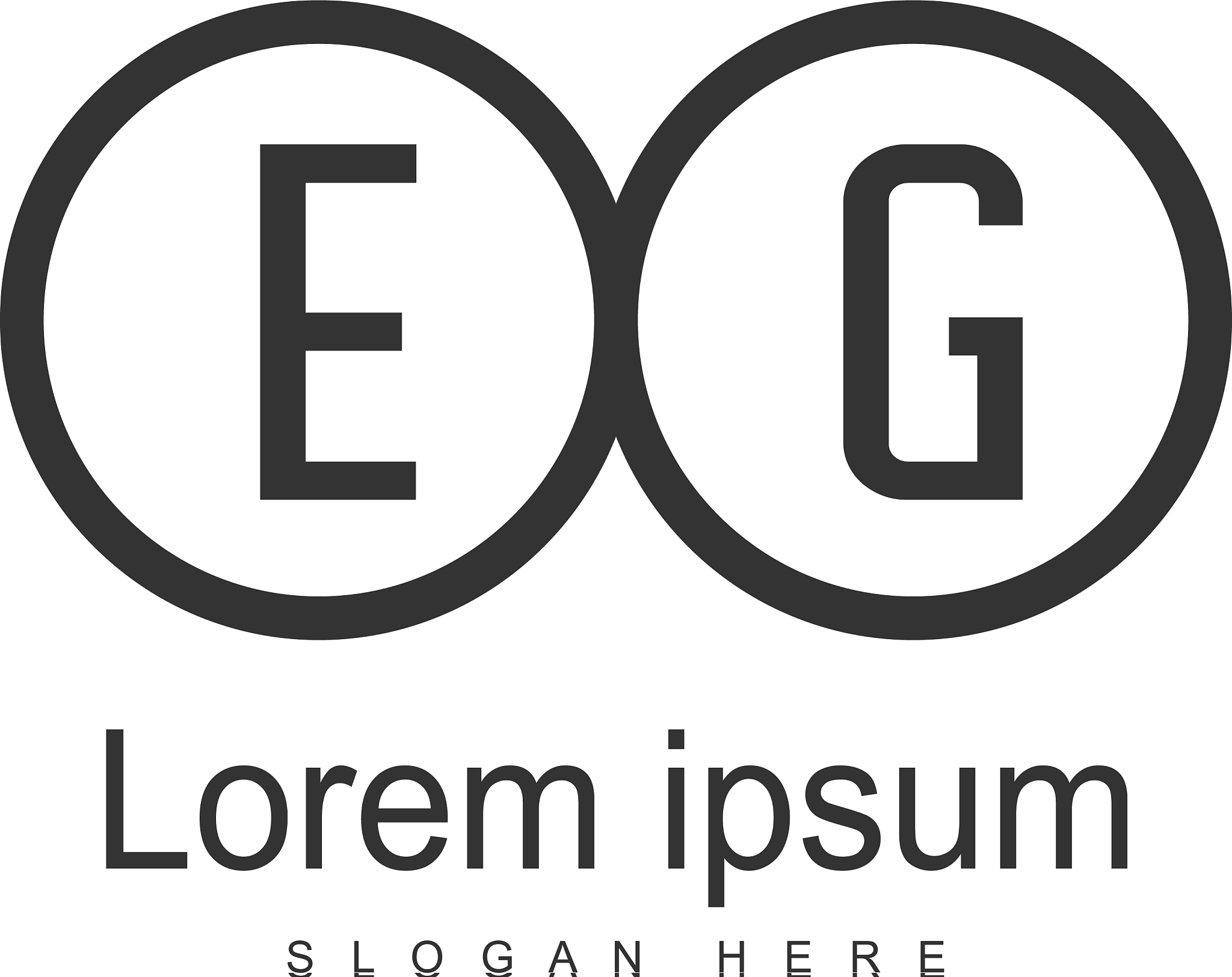 initial eg logo template with modern frame