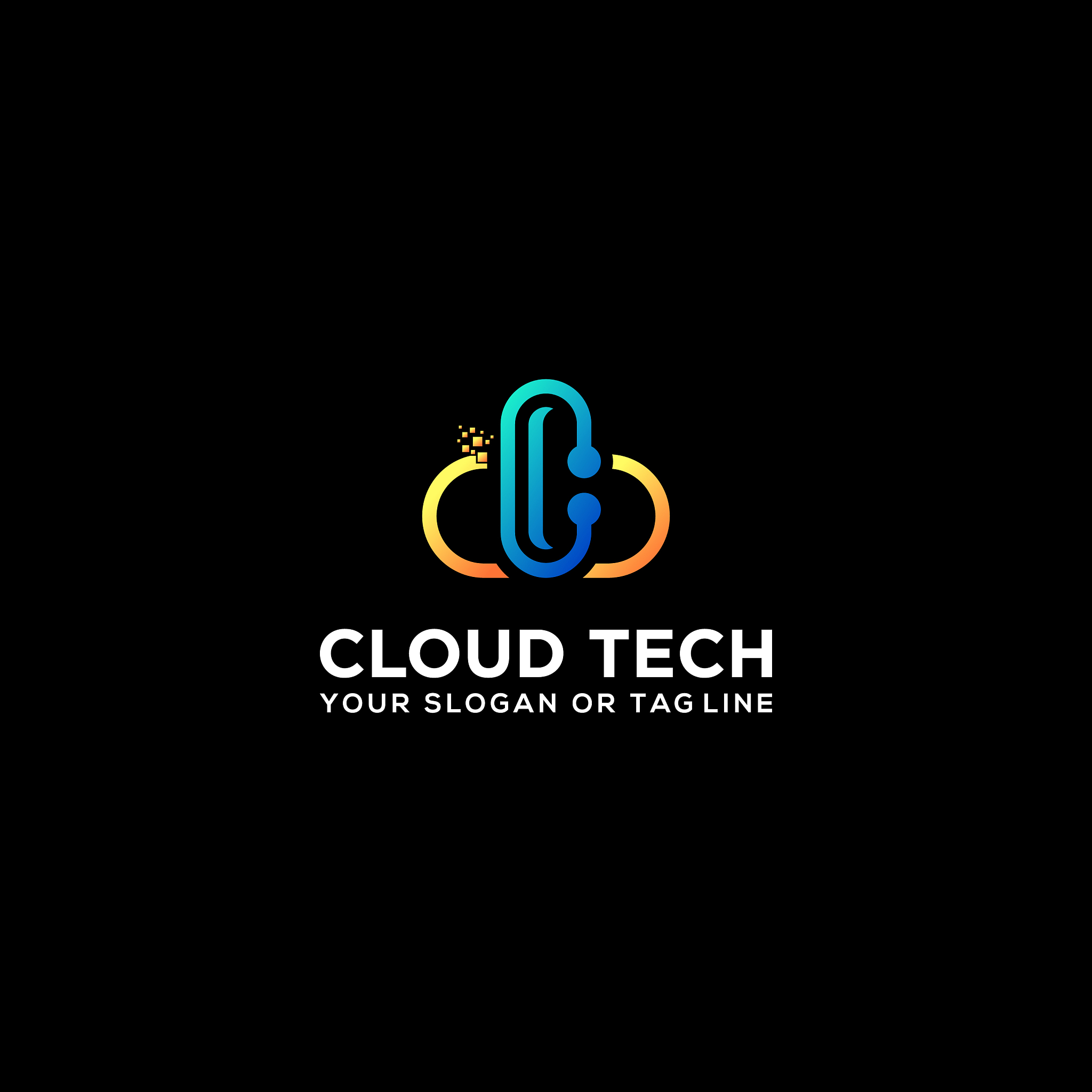 cloud tech logo design