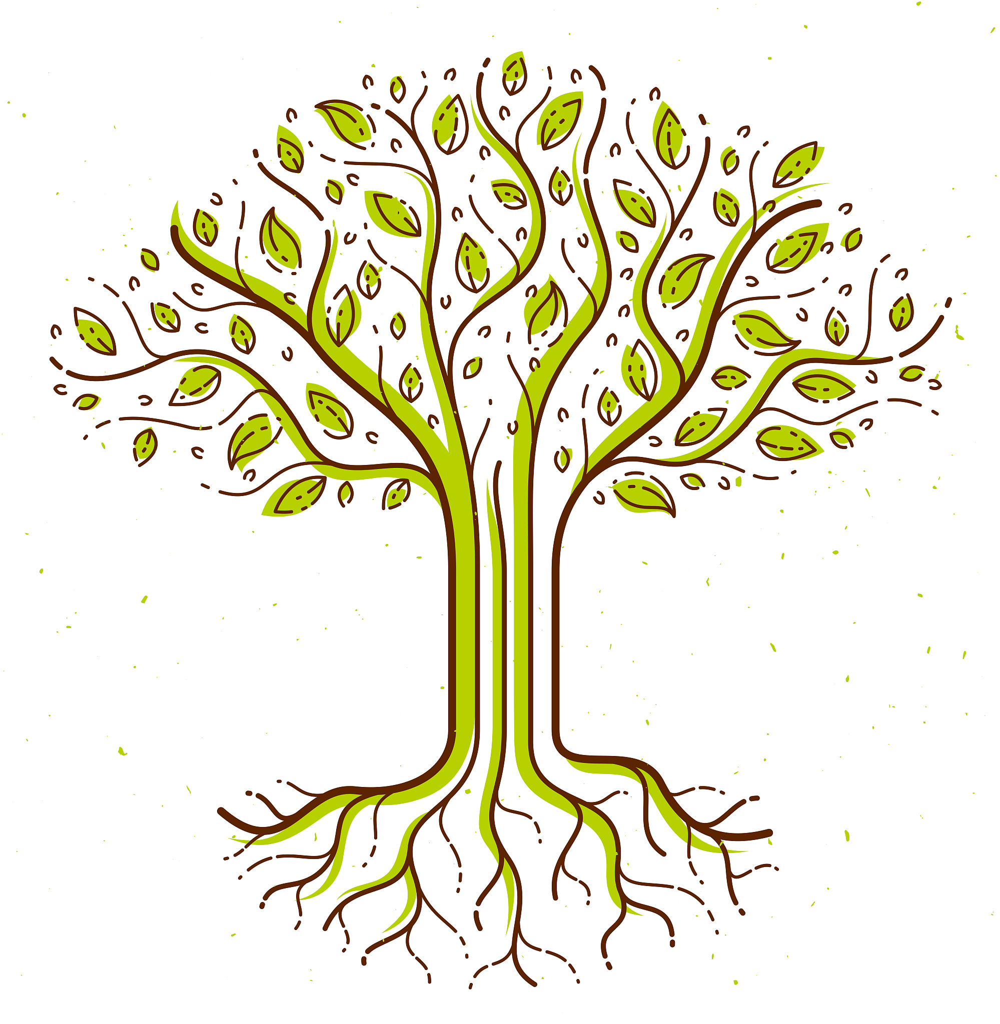 beautiful tree vector linear style drawing logo or icon, perfect