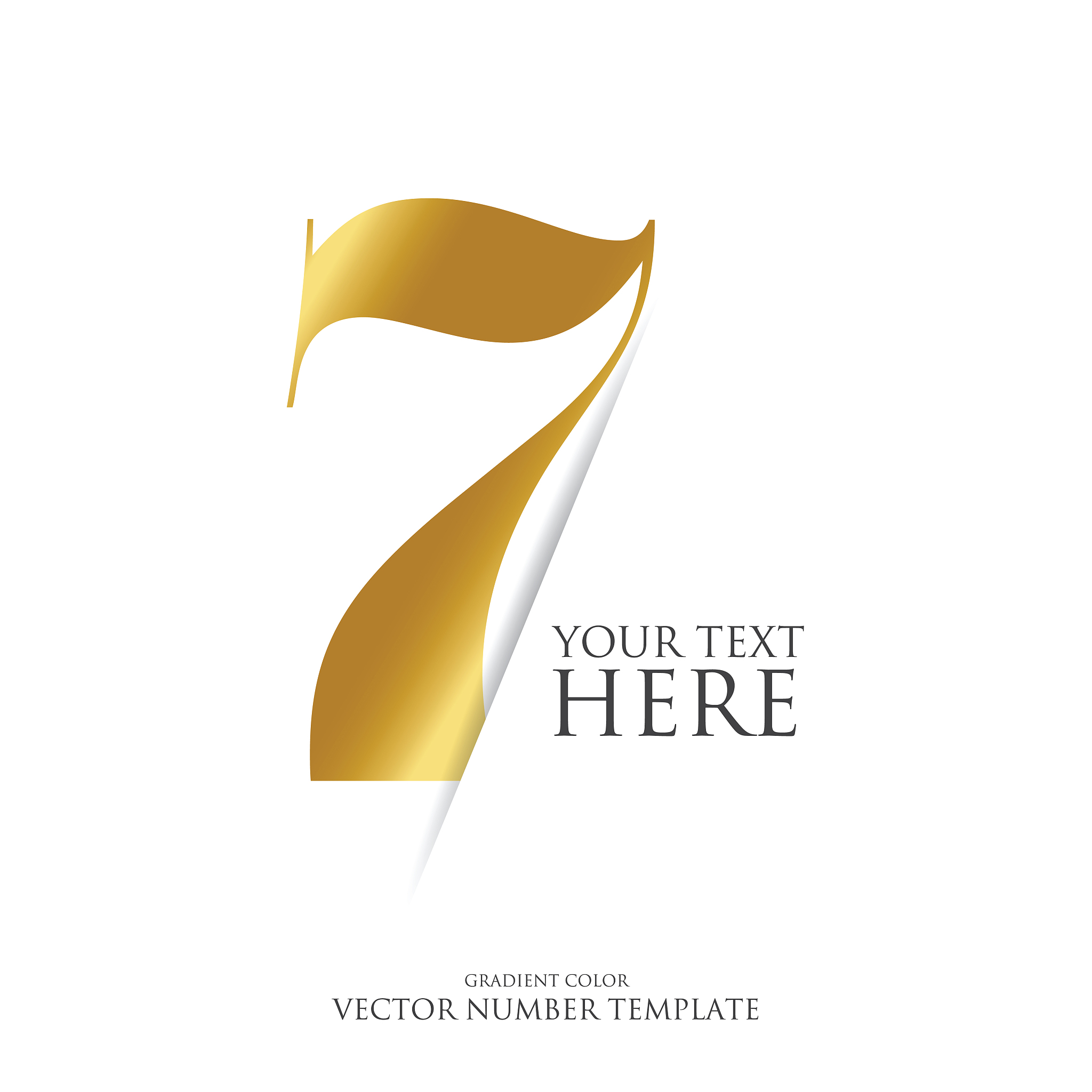 golden number vector stock illustration. gradient color. typogra