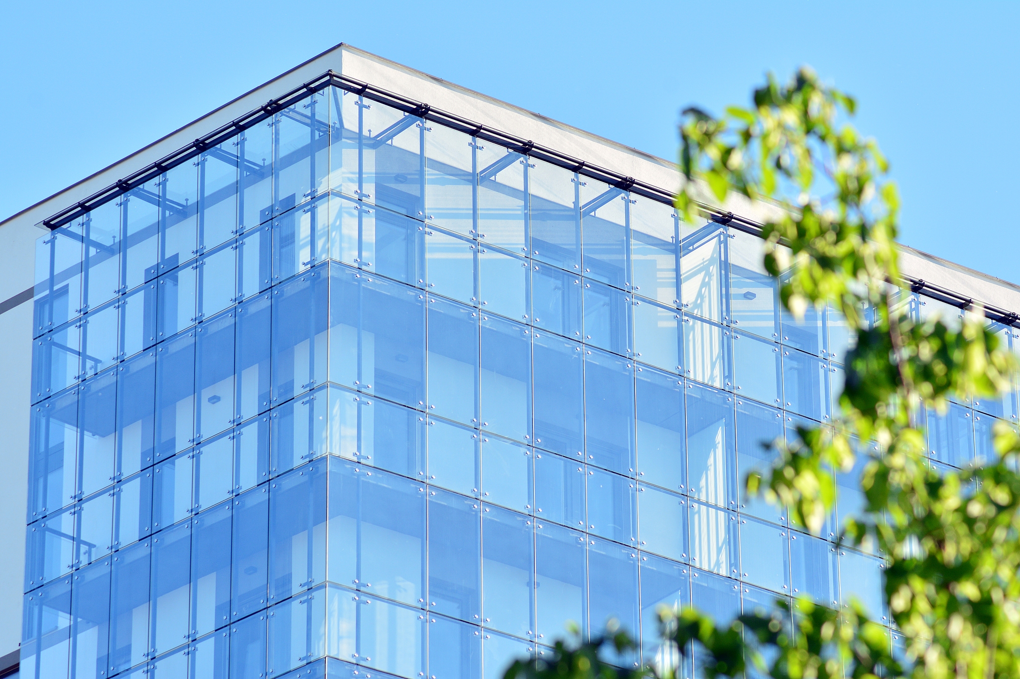 contemporary residential building exterior in the daylight