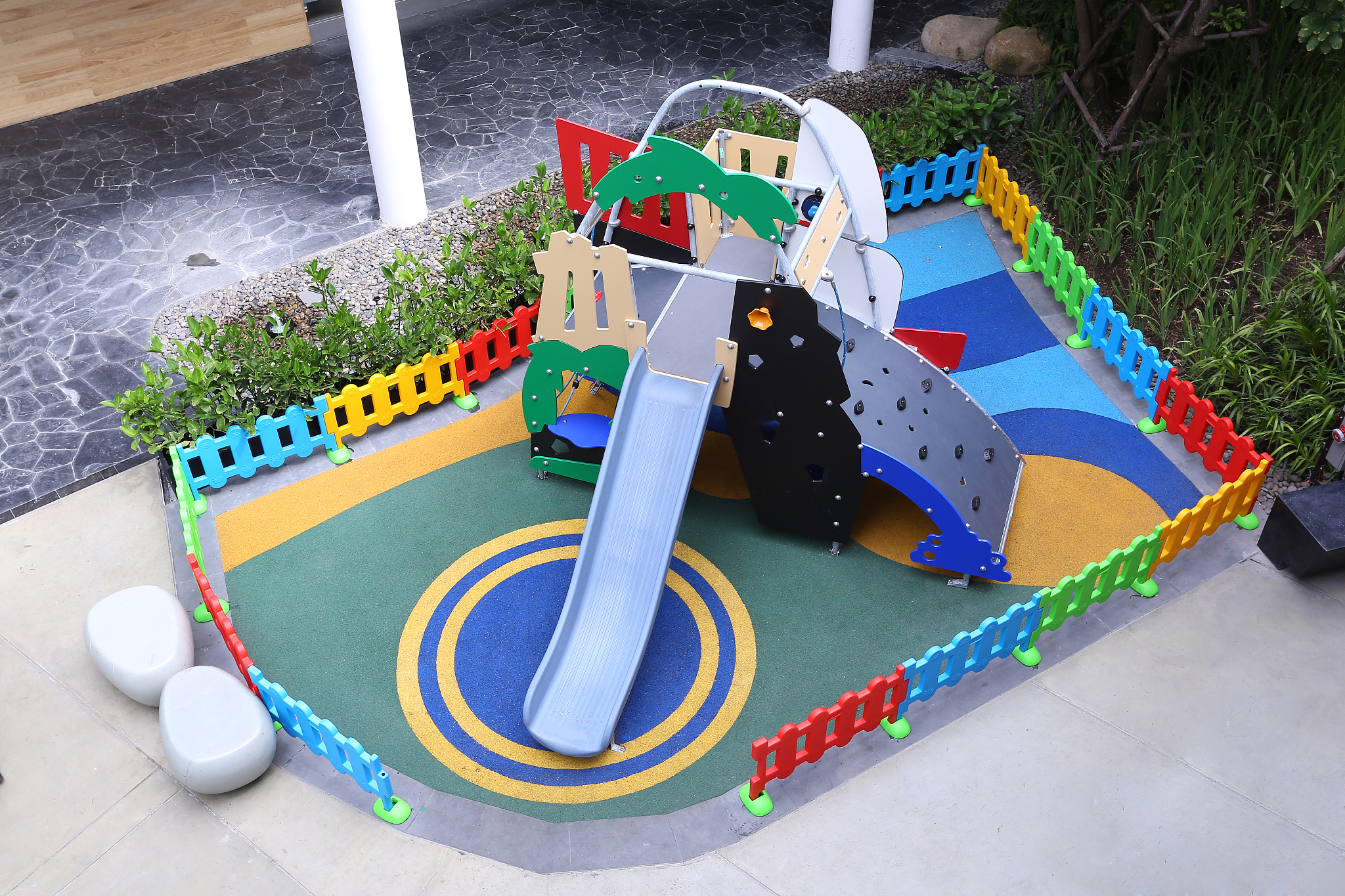 equipment in a children's play park