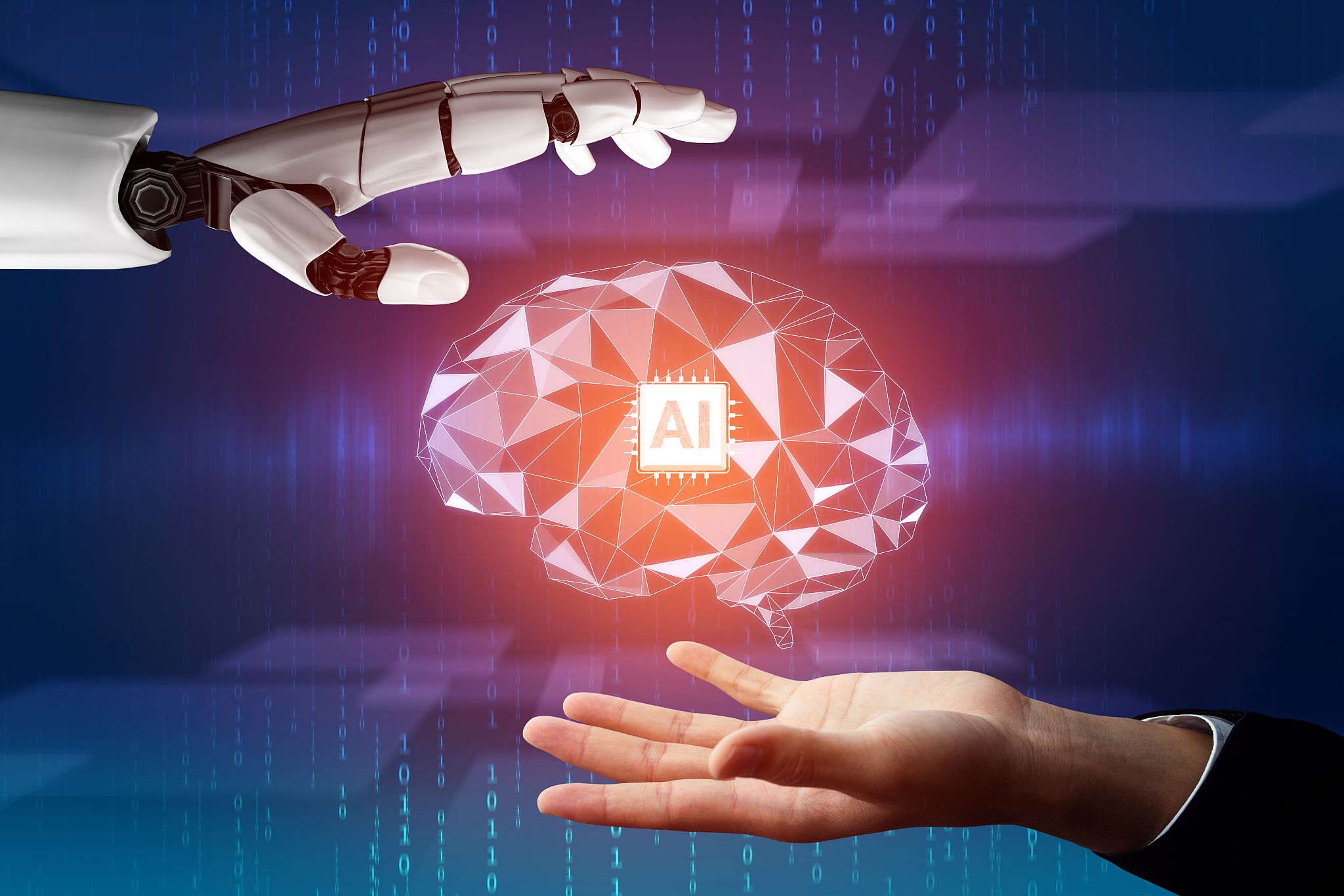 futuristic robot artificial intelligence concept.