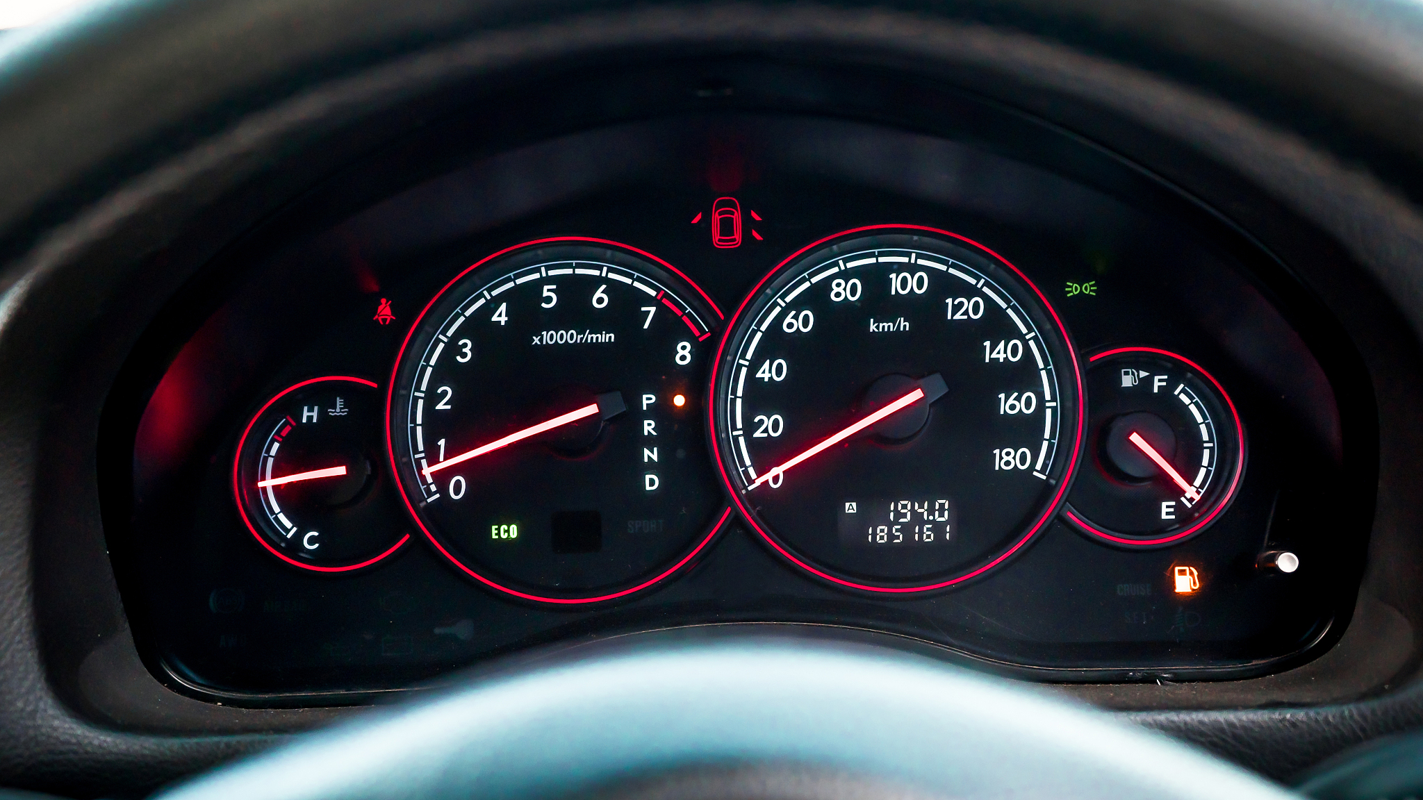 photo of the dashboard in the car