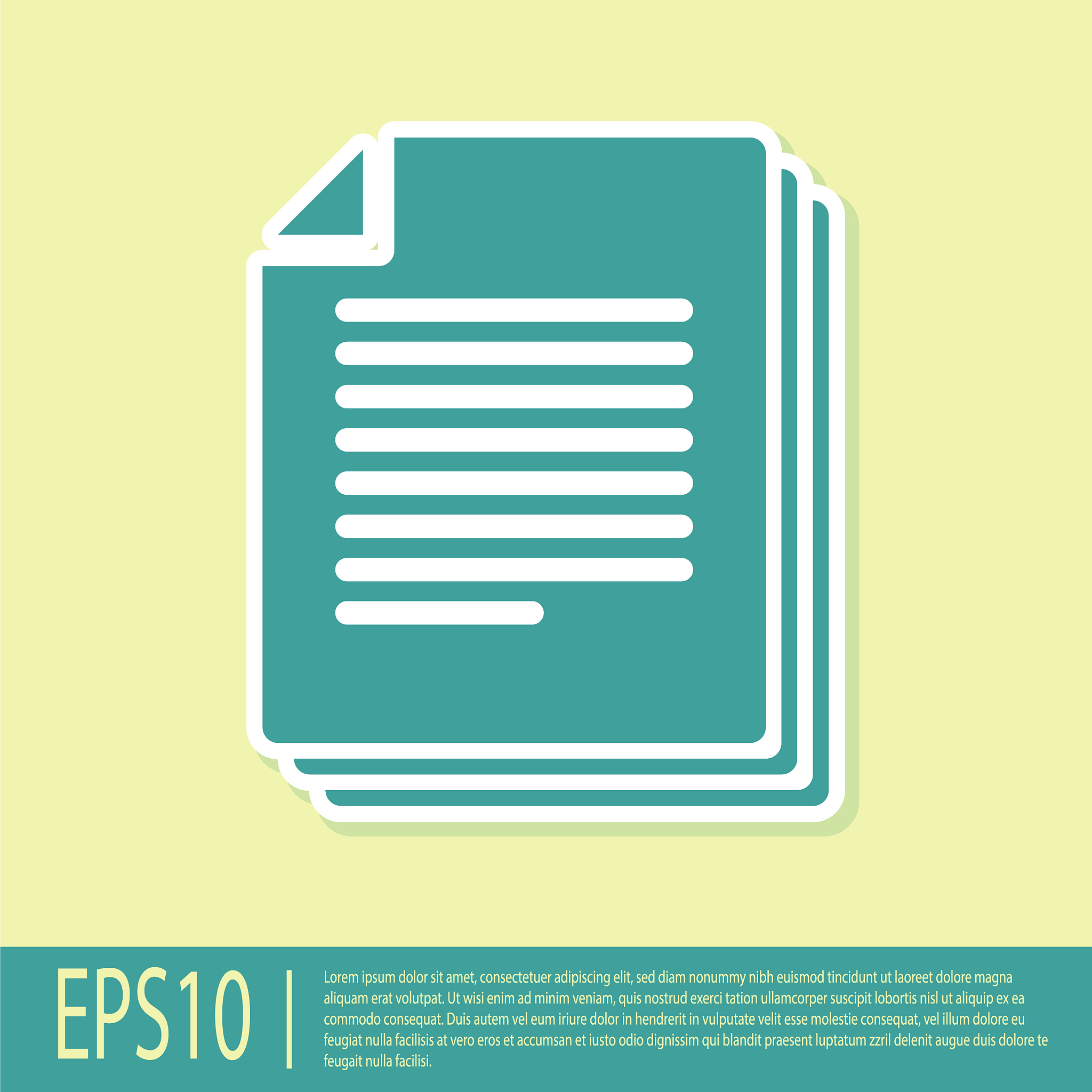 green document icon isolated on yellow background