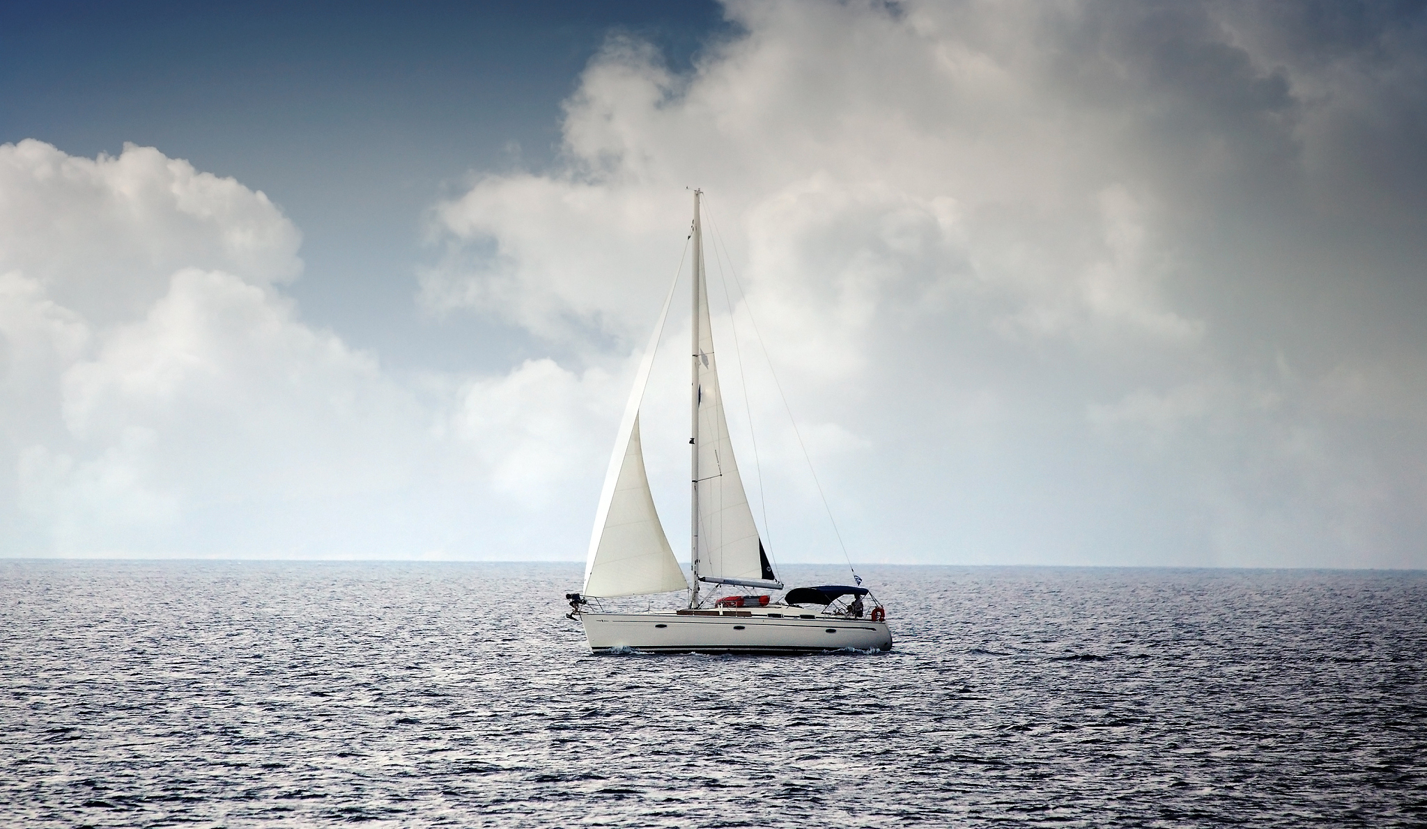 sailing boat in the wind