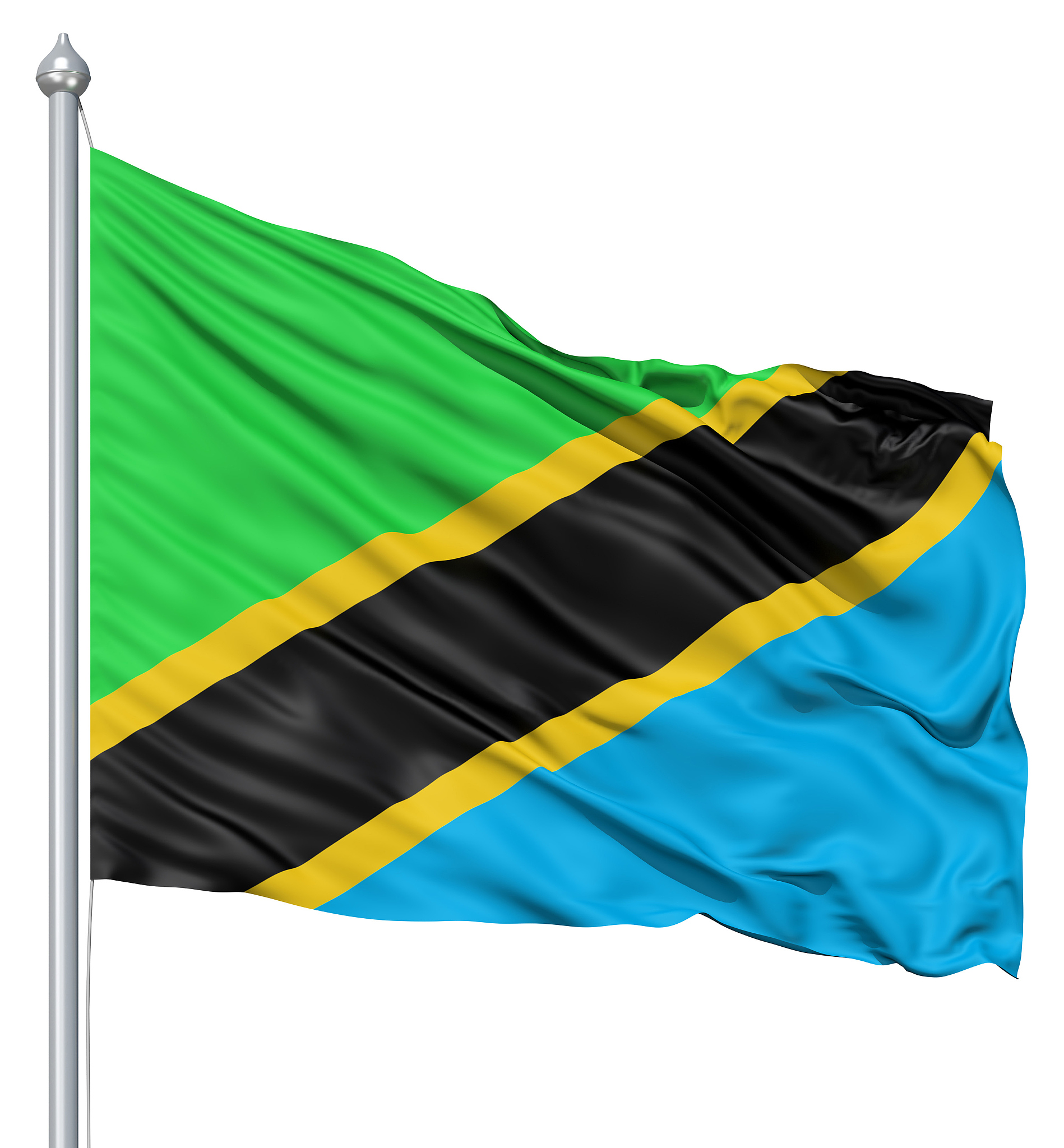 waving flag of tanzania