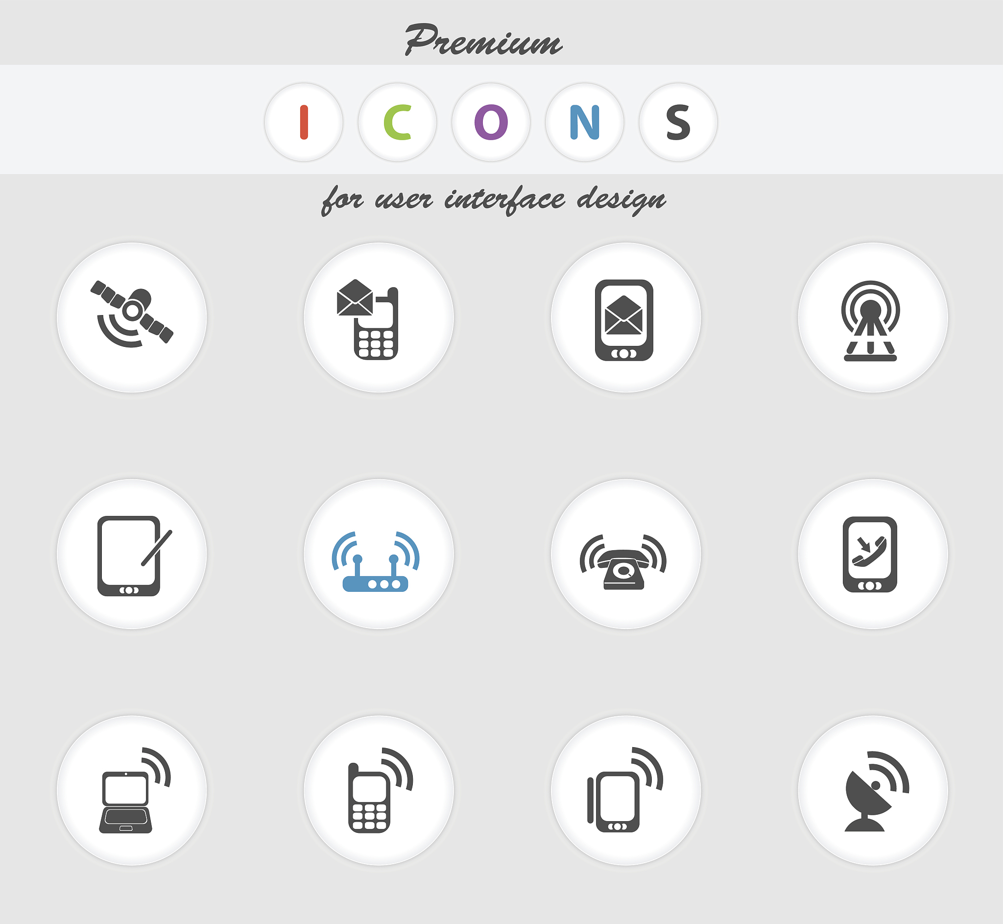 mobile icons set