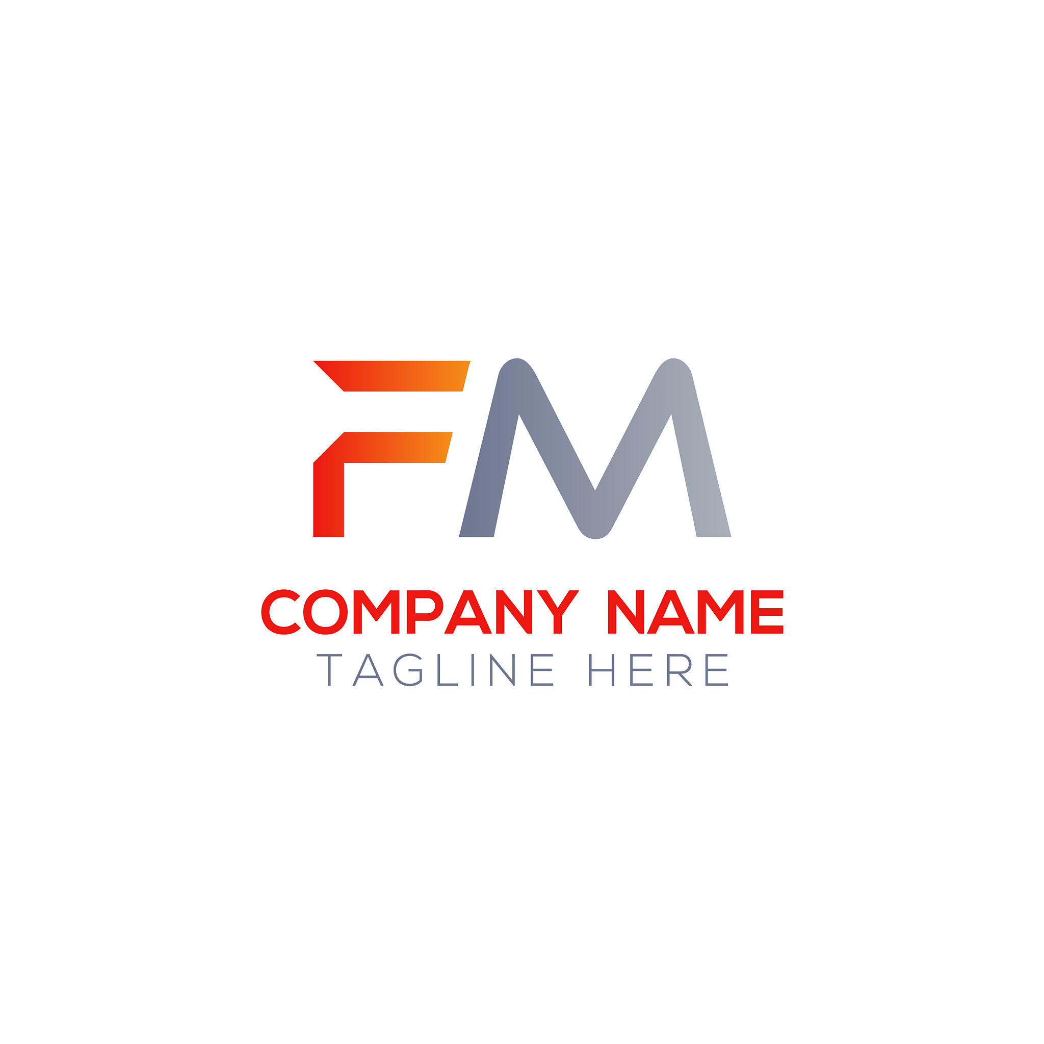 initial letter fm logo design template creative