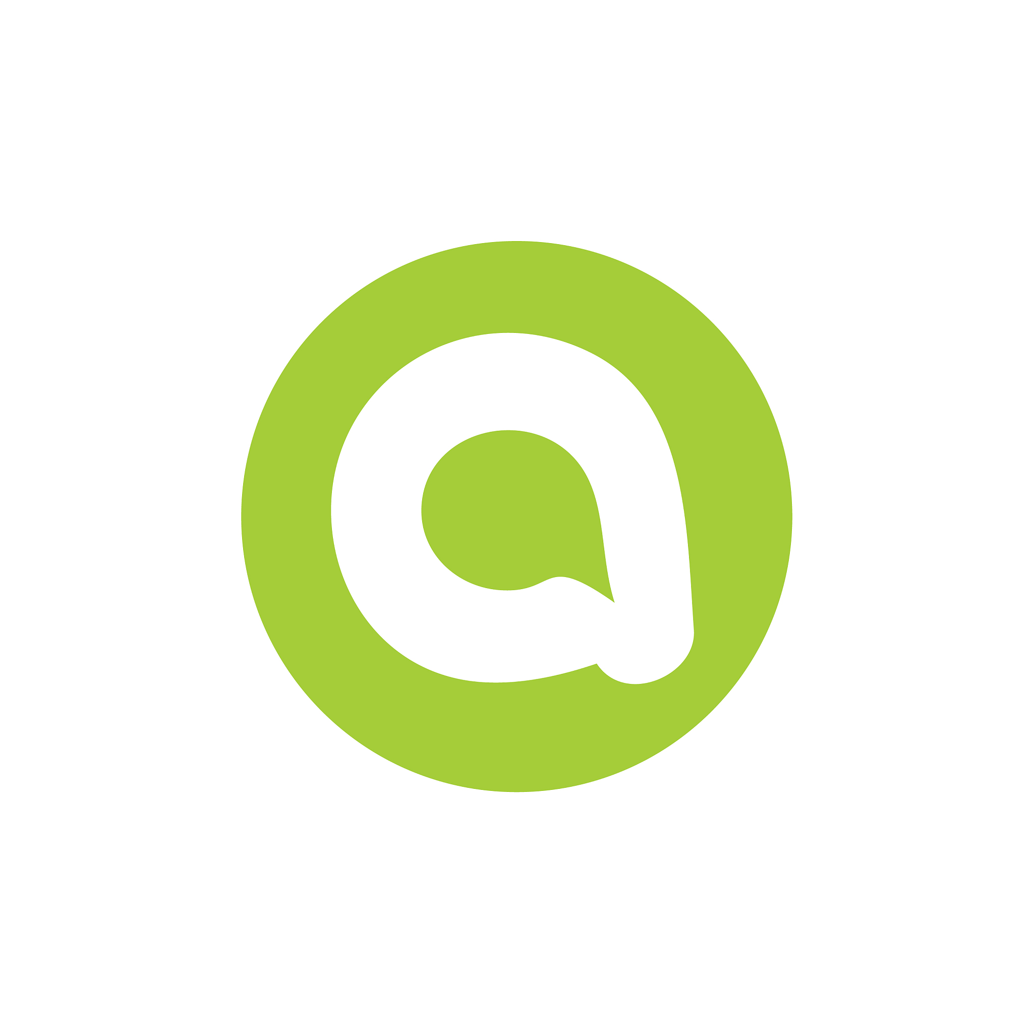letter a green talk symbol logo