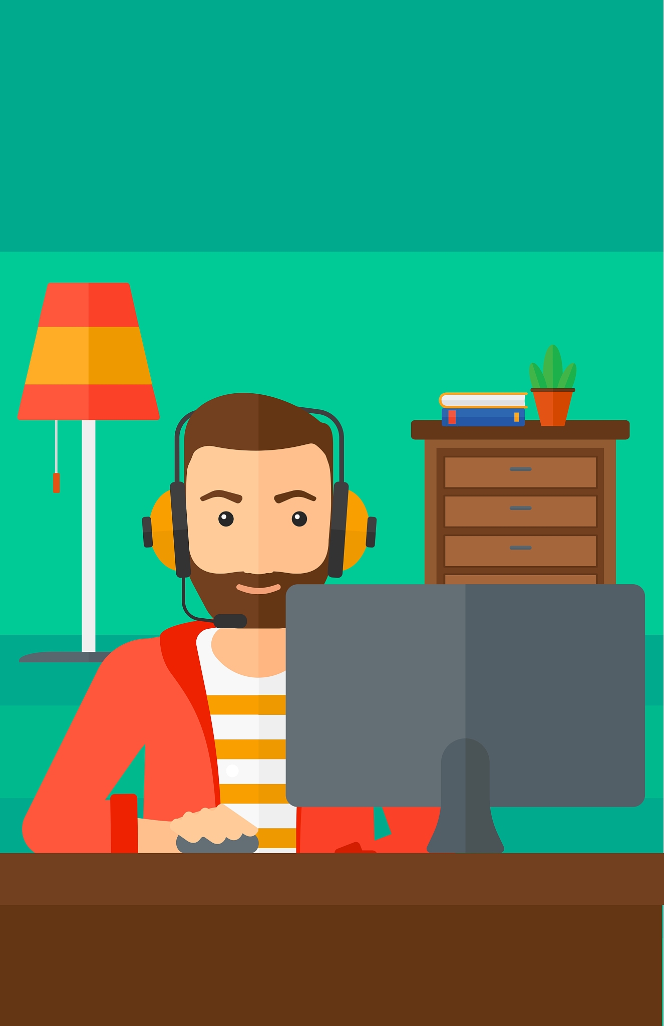 man playing video game