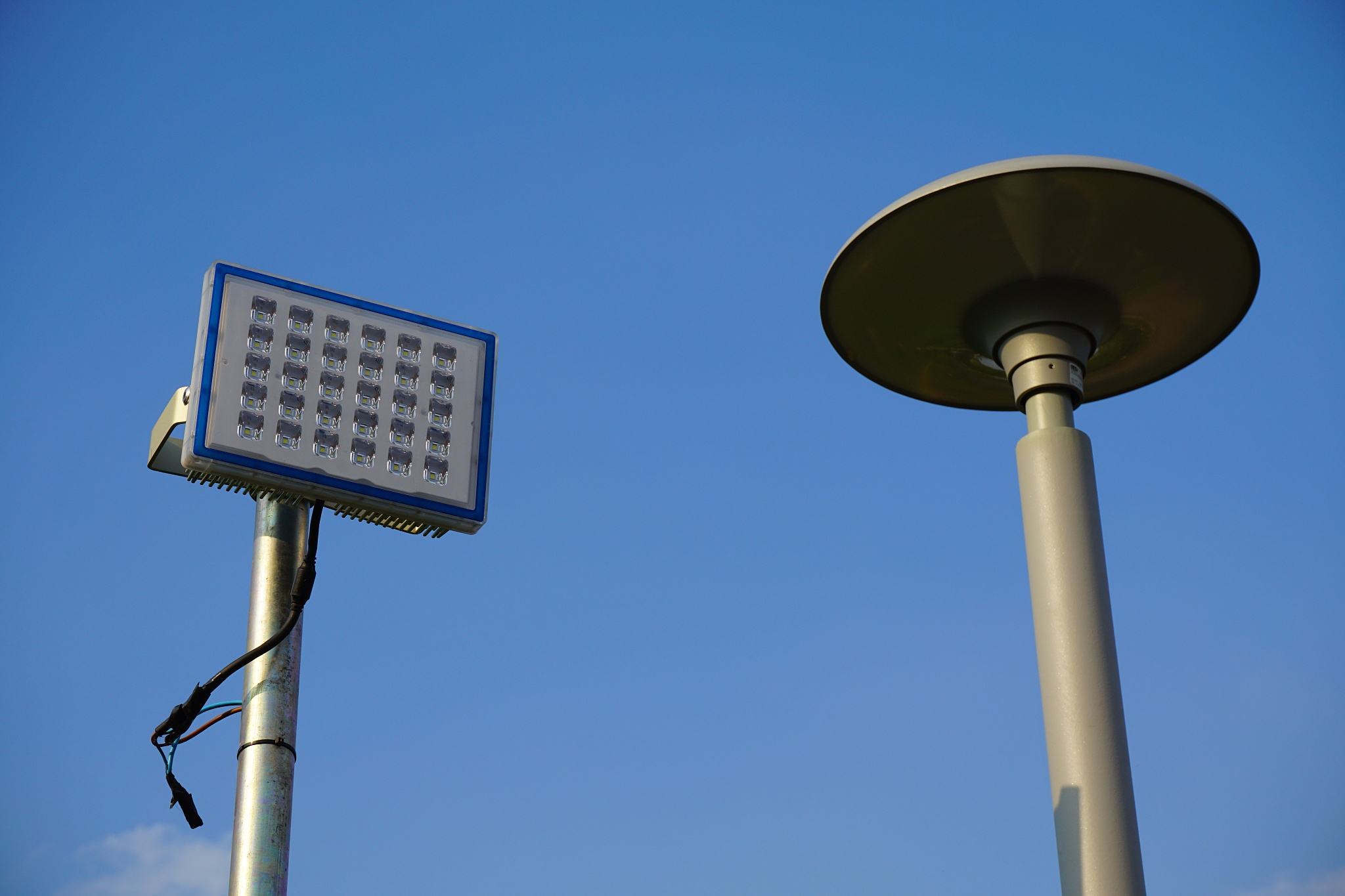 light pole tower on public park