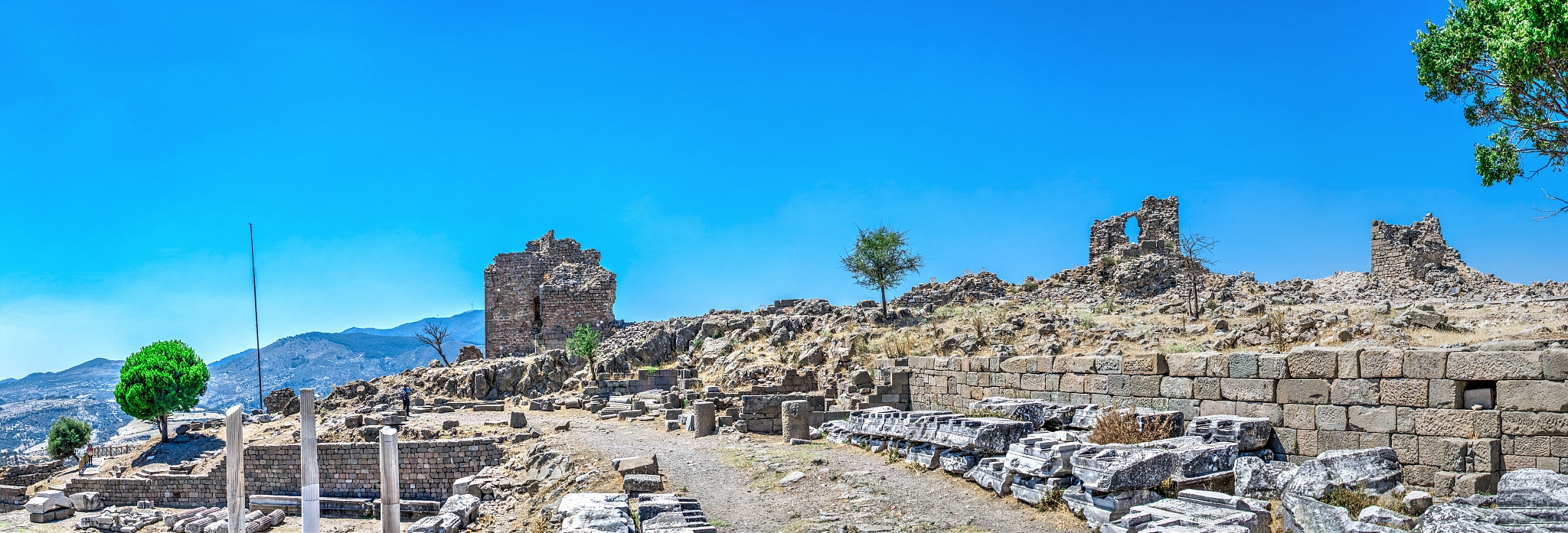 agora in the pergamon ancient city, turkey