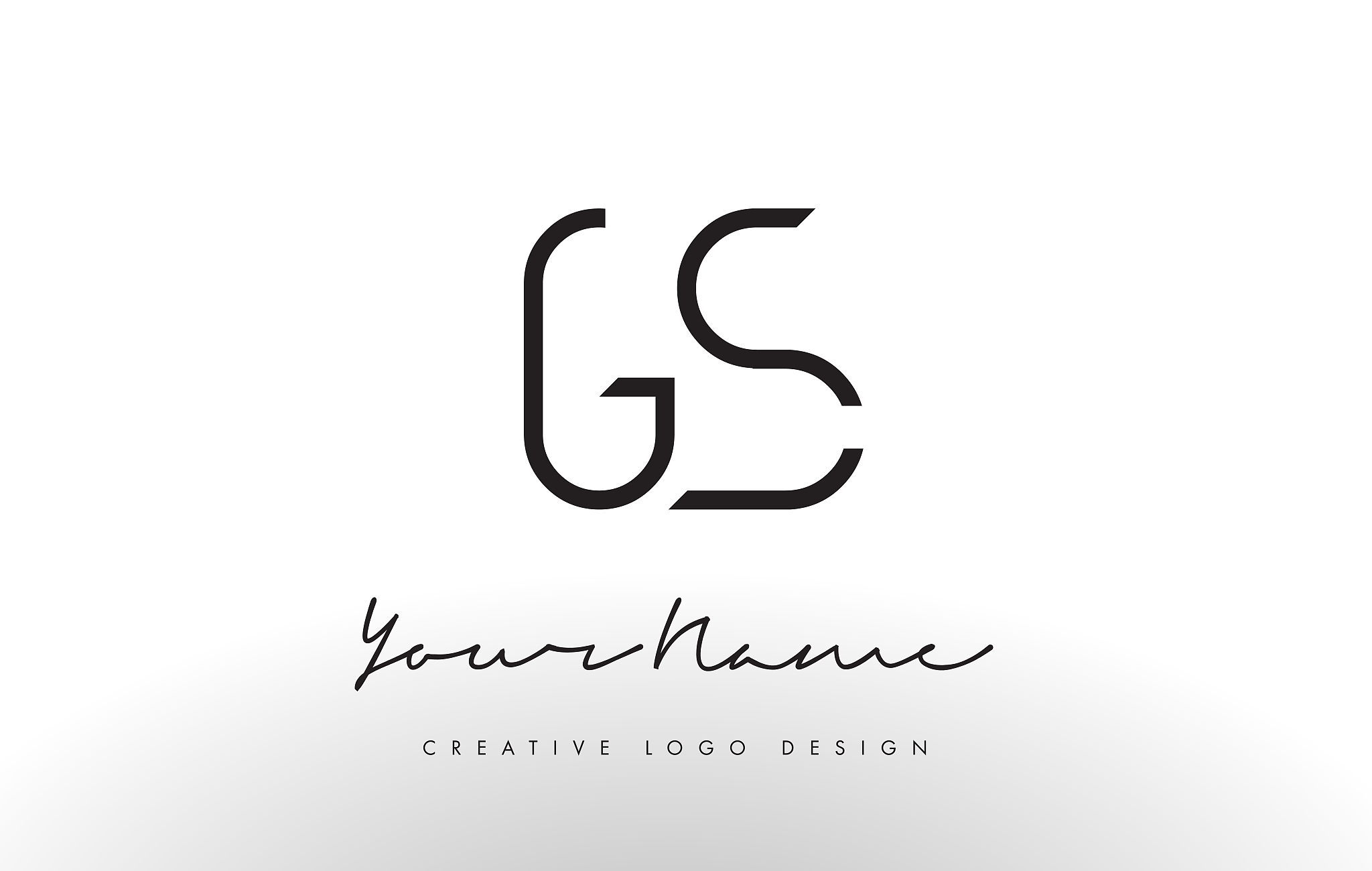 gs letters logo design slim creative simple black