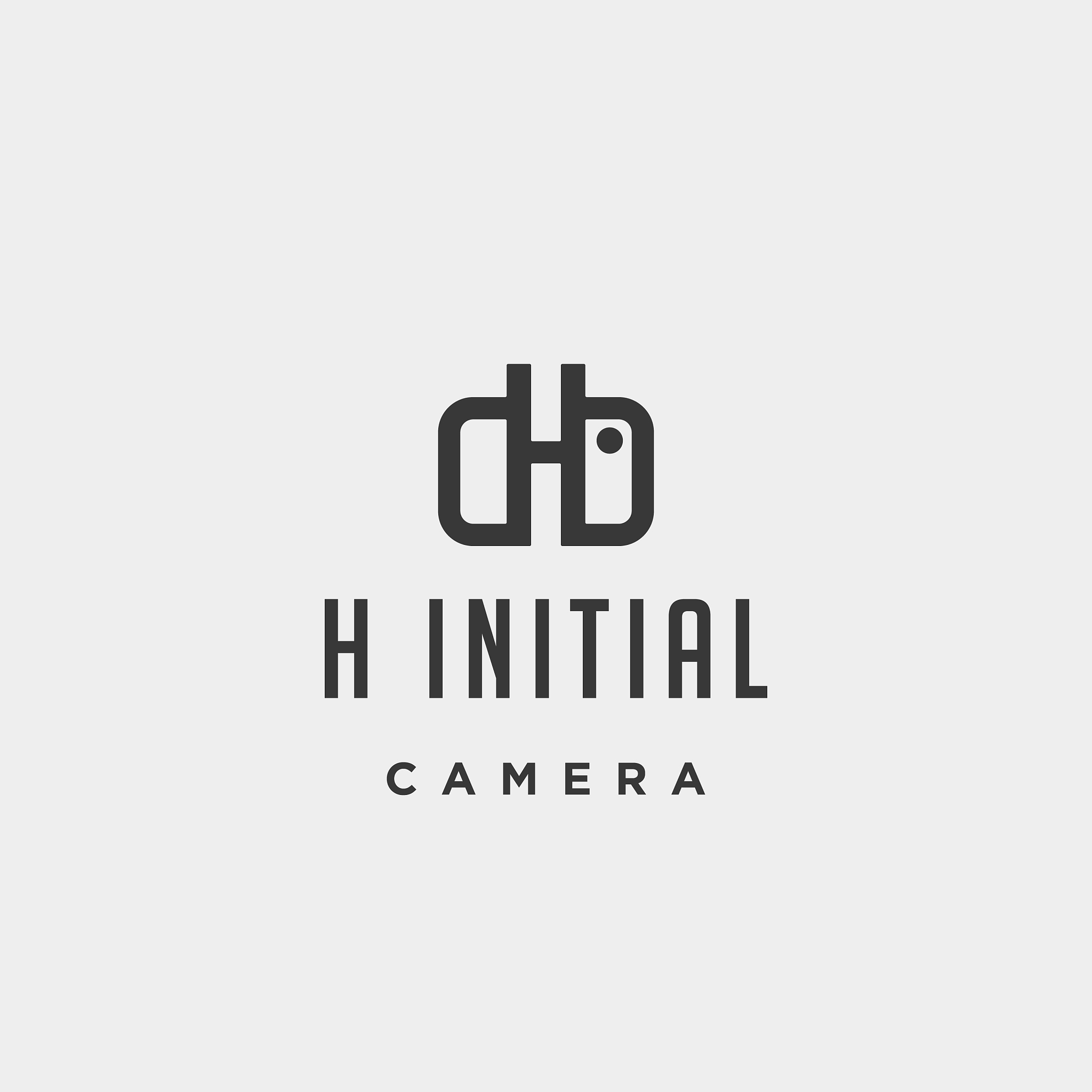 h initial photography logo template design