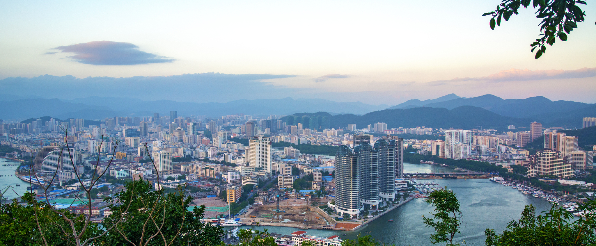 panorama of the city of sanya, a view of the city in the highest