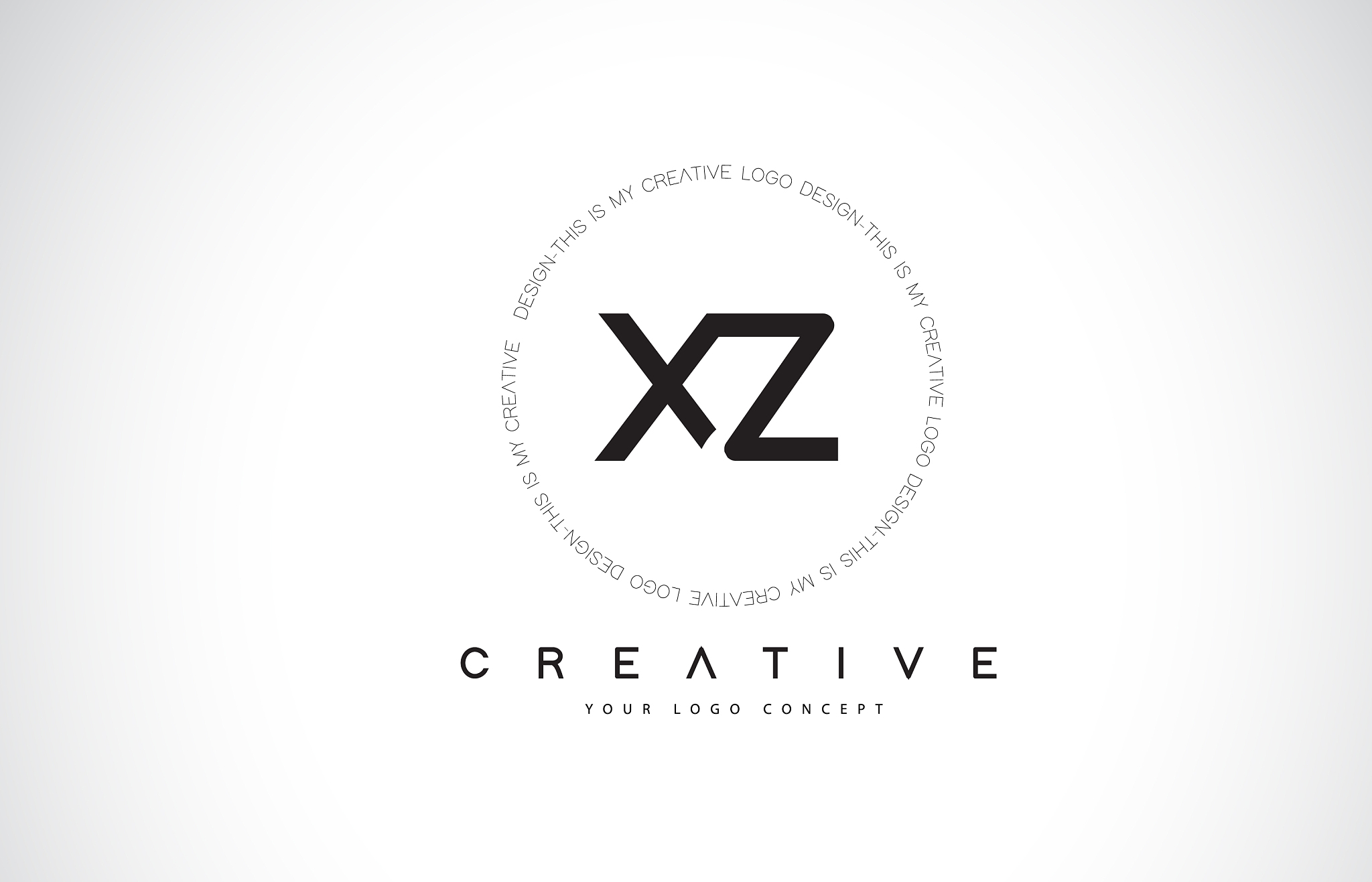 xz x z logo design with black and white creative