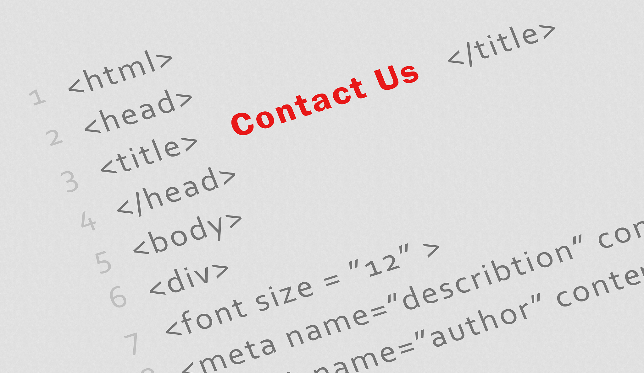 printed html code for 'contact us' page