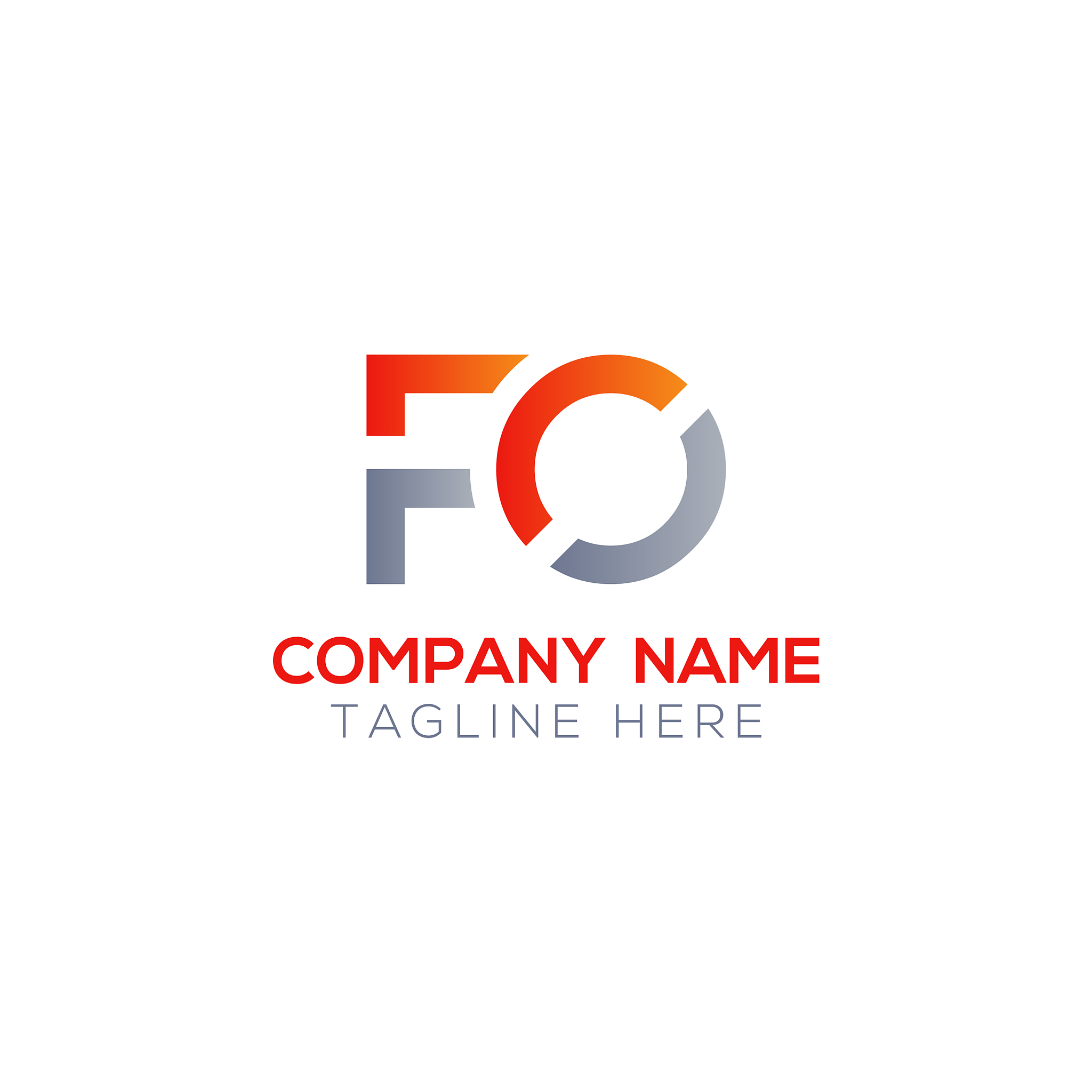 initial letter fo logo design template creative