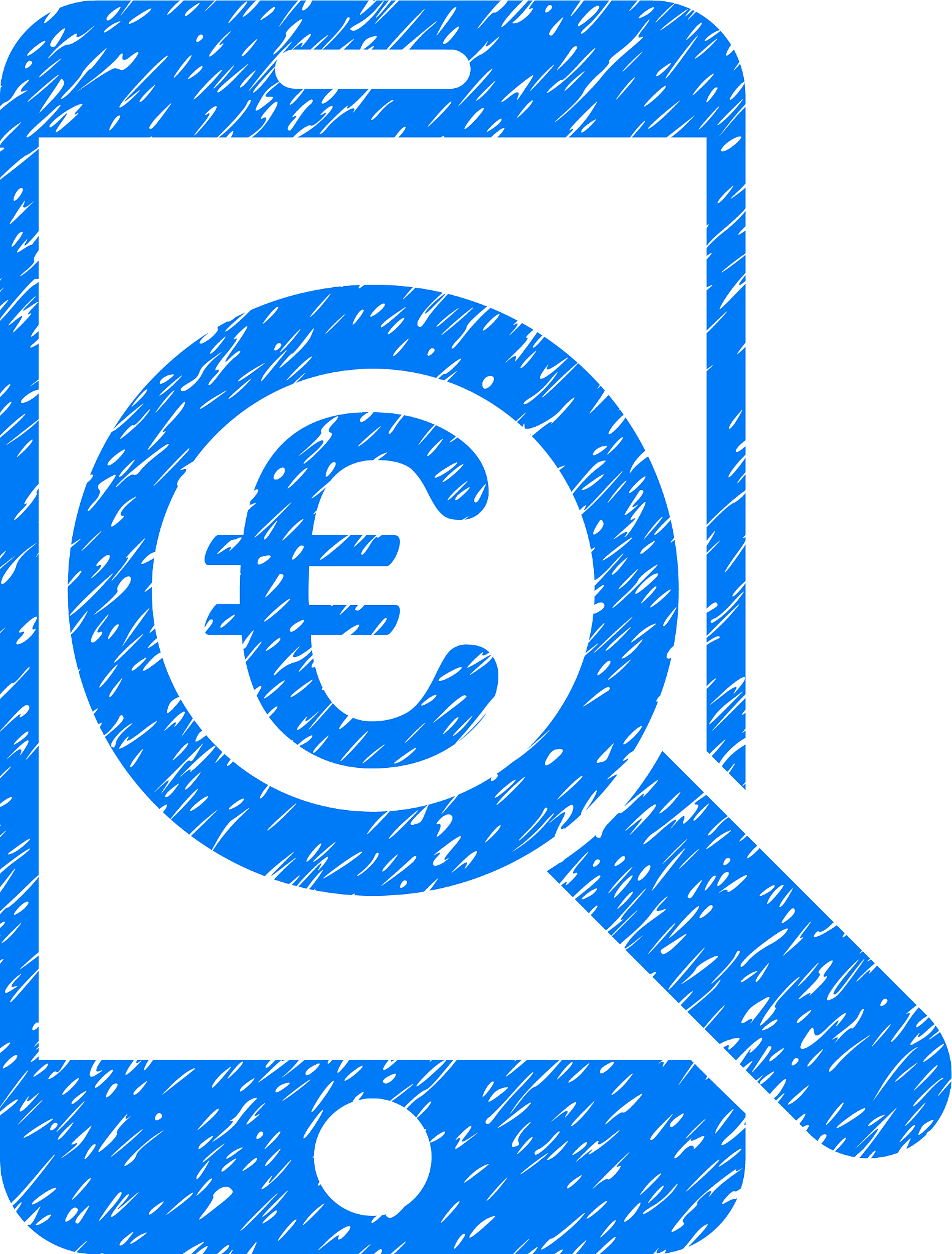 euro mobile research grunge icon