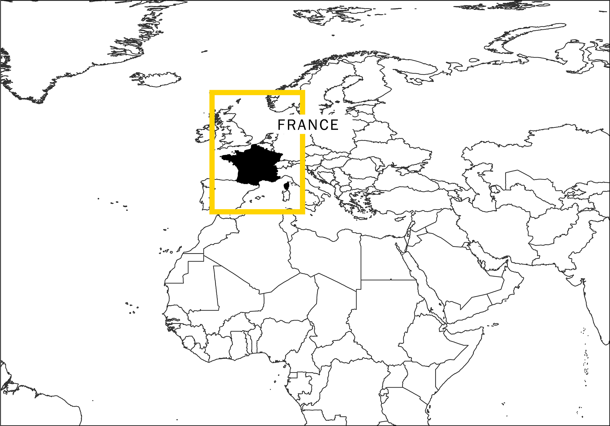 france map yellow frame geography