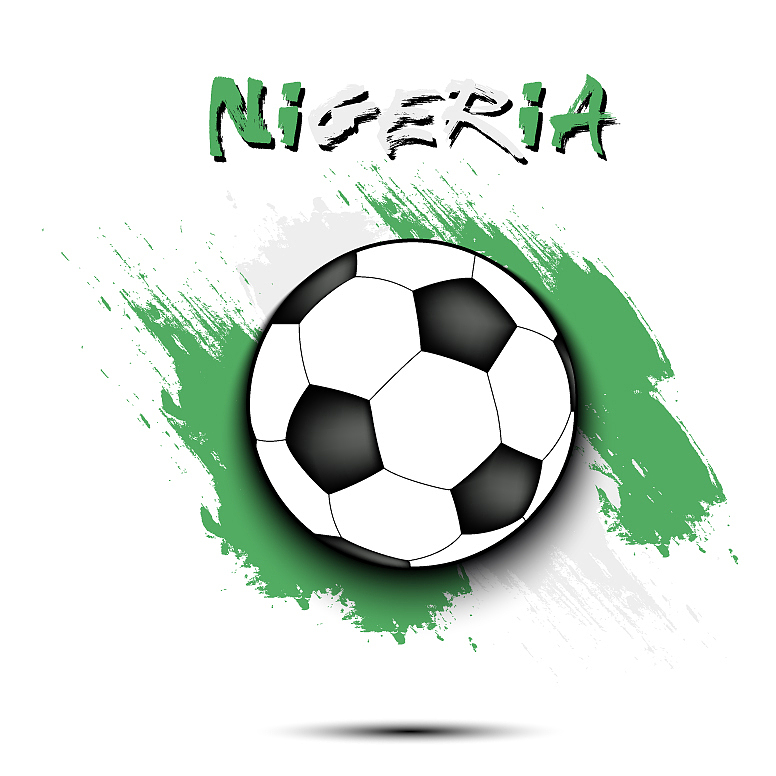 soccer ball and nigeria flag