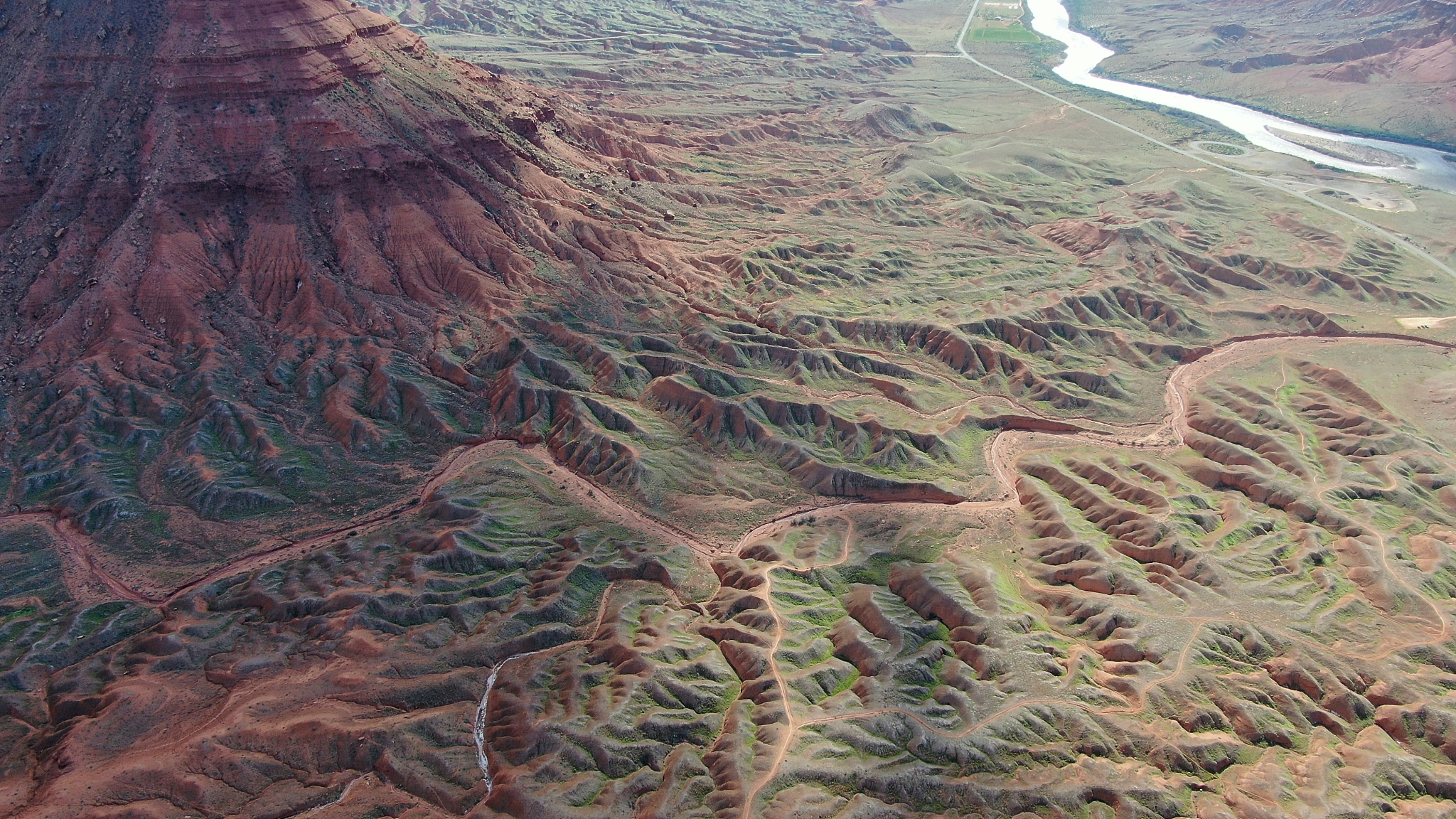 high angle view of a desert