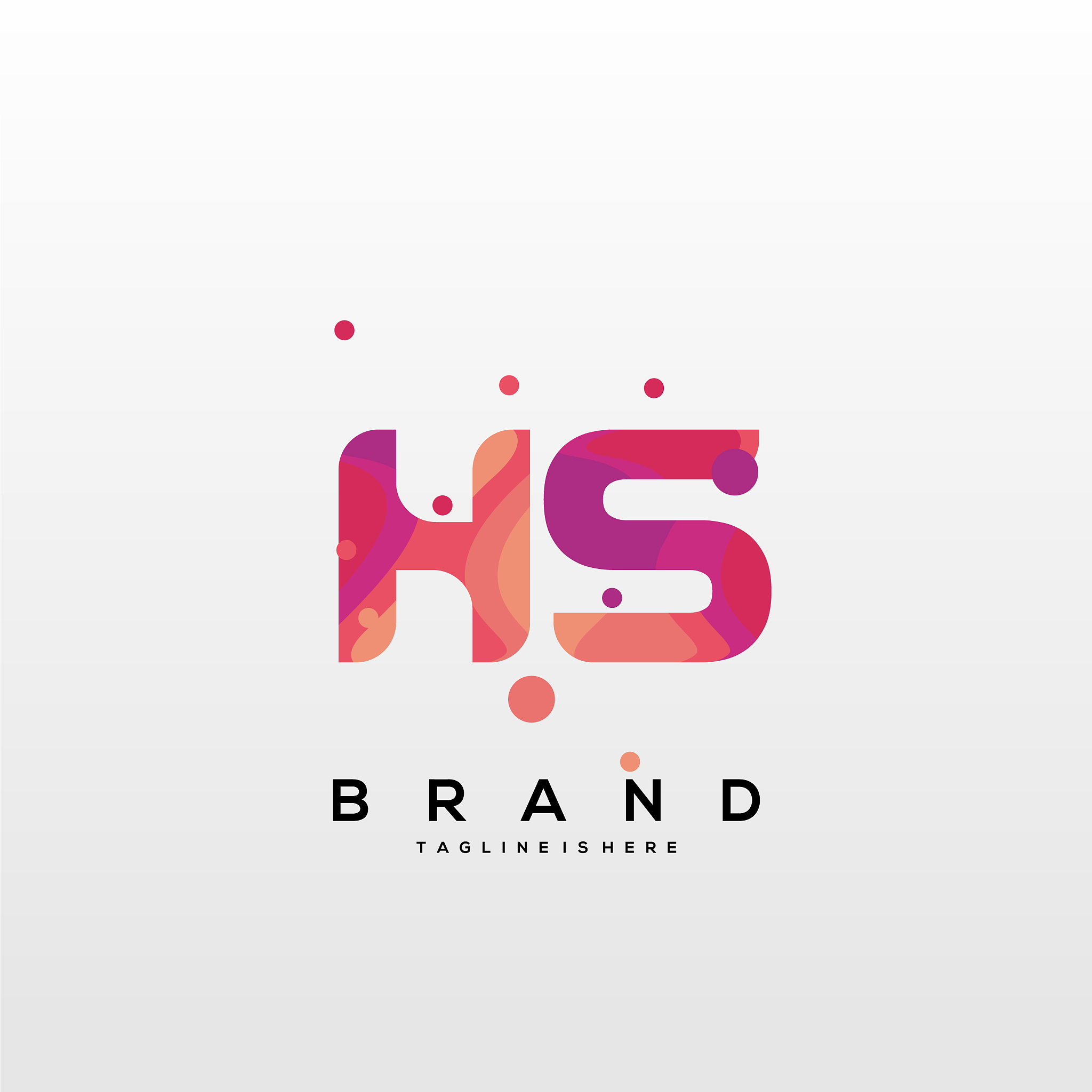 hs initial logo with colorful template