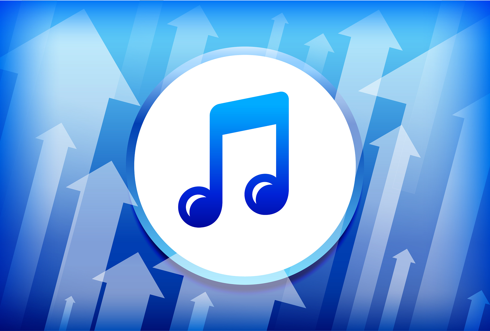 music blue up arrows background