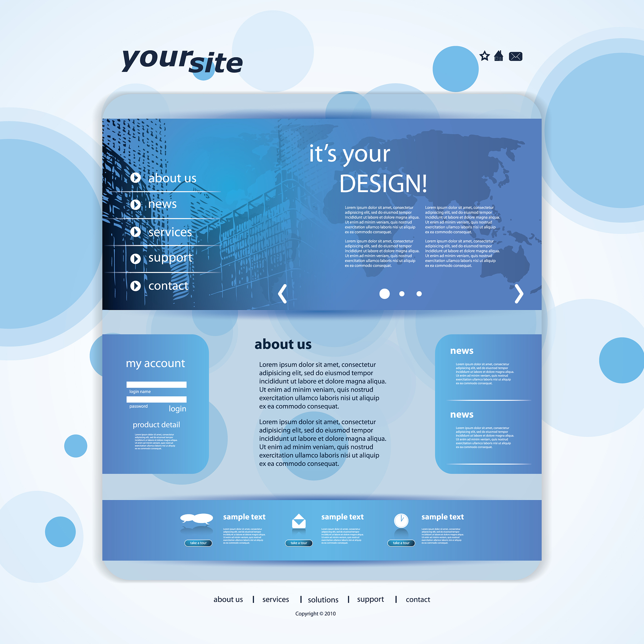 one page business website template