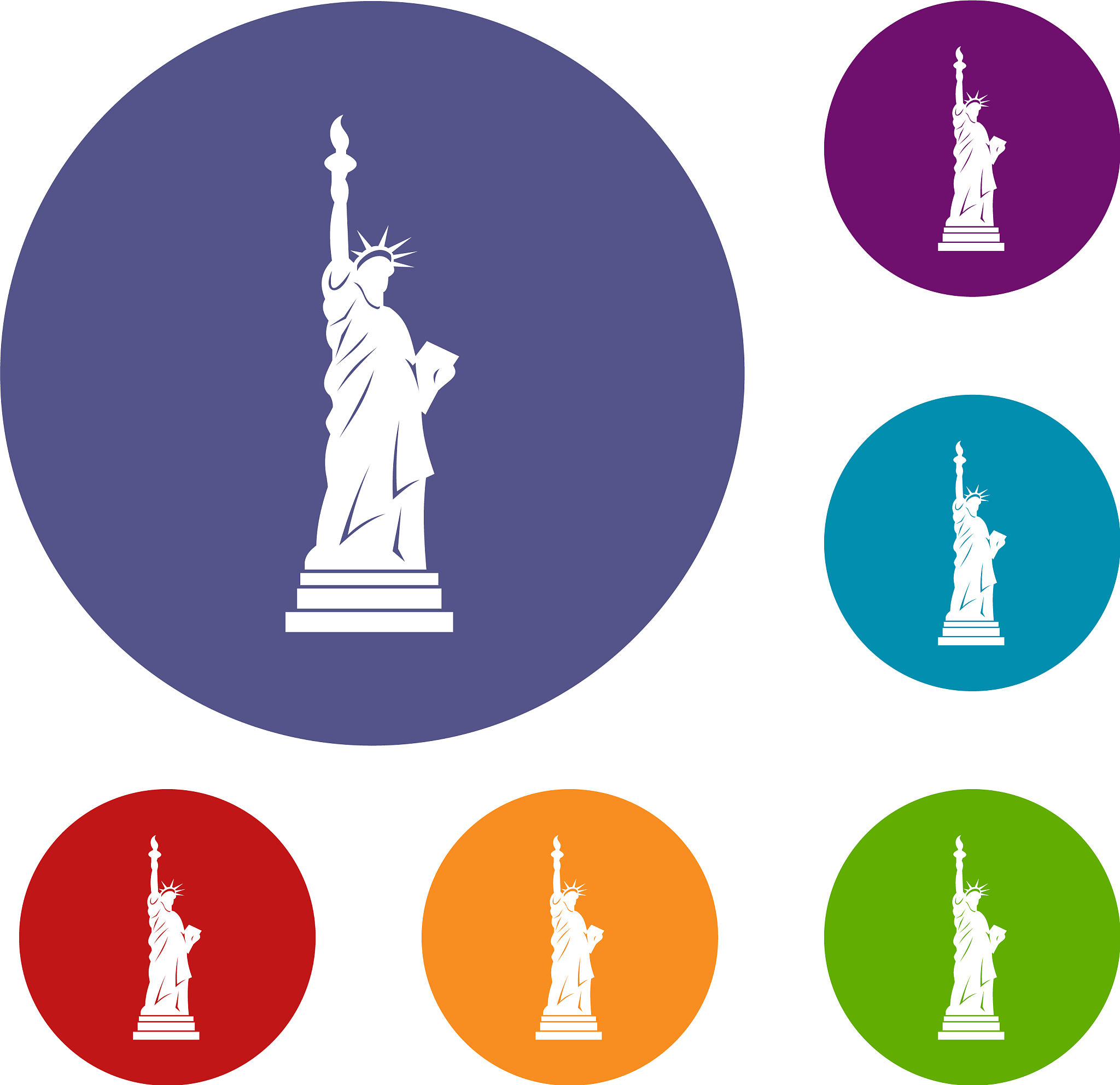 statue of liberty icons set