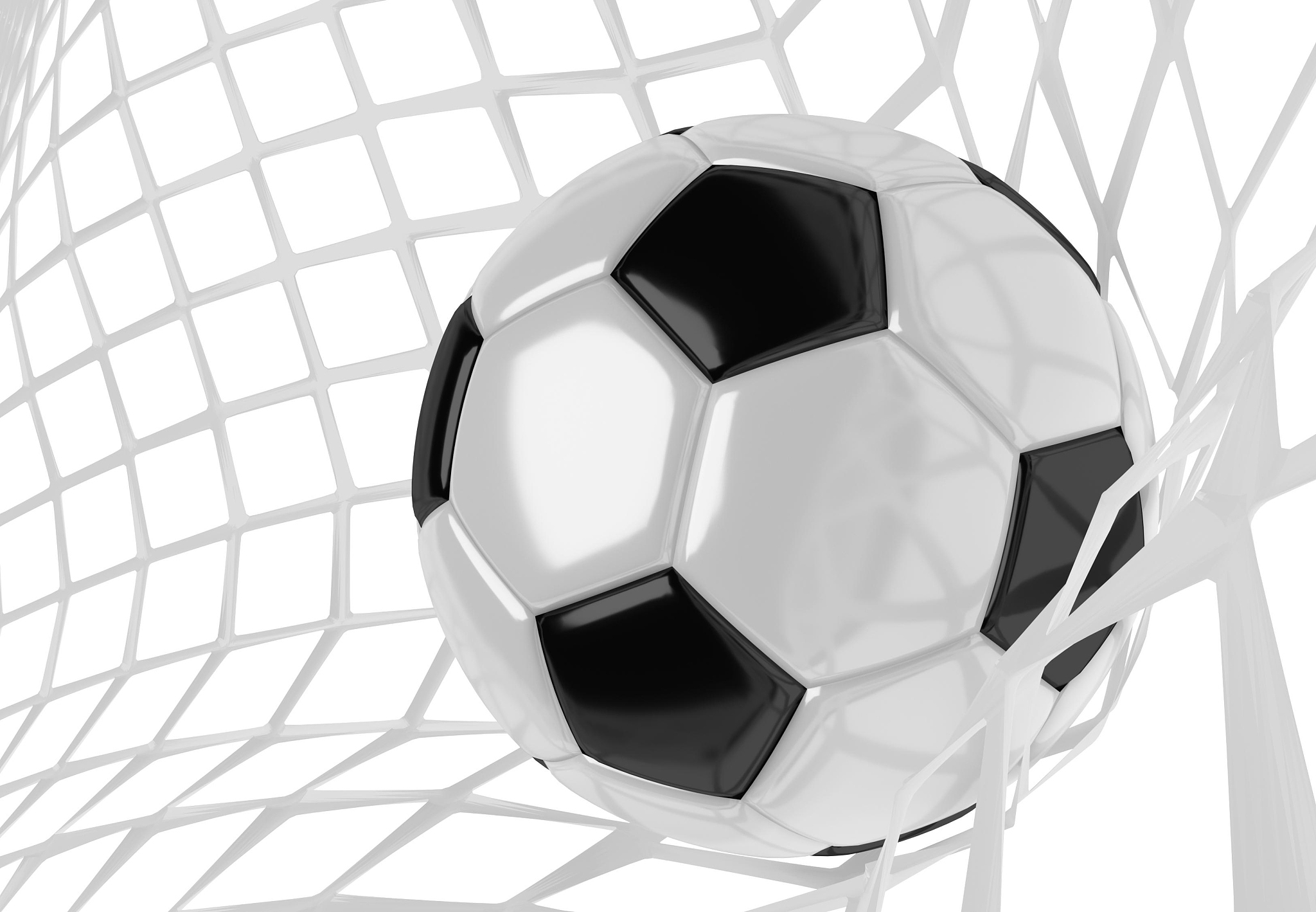 soccer ball in net