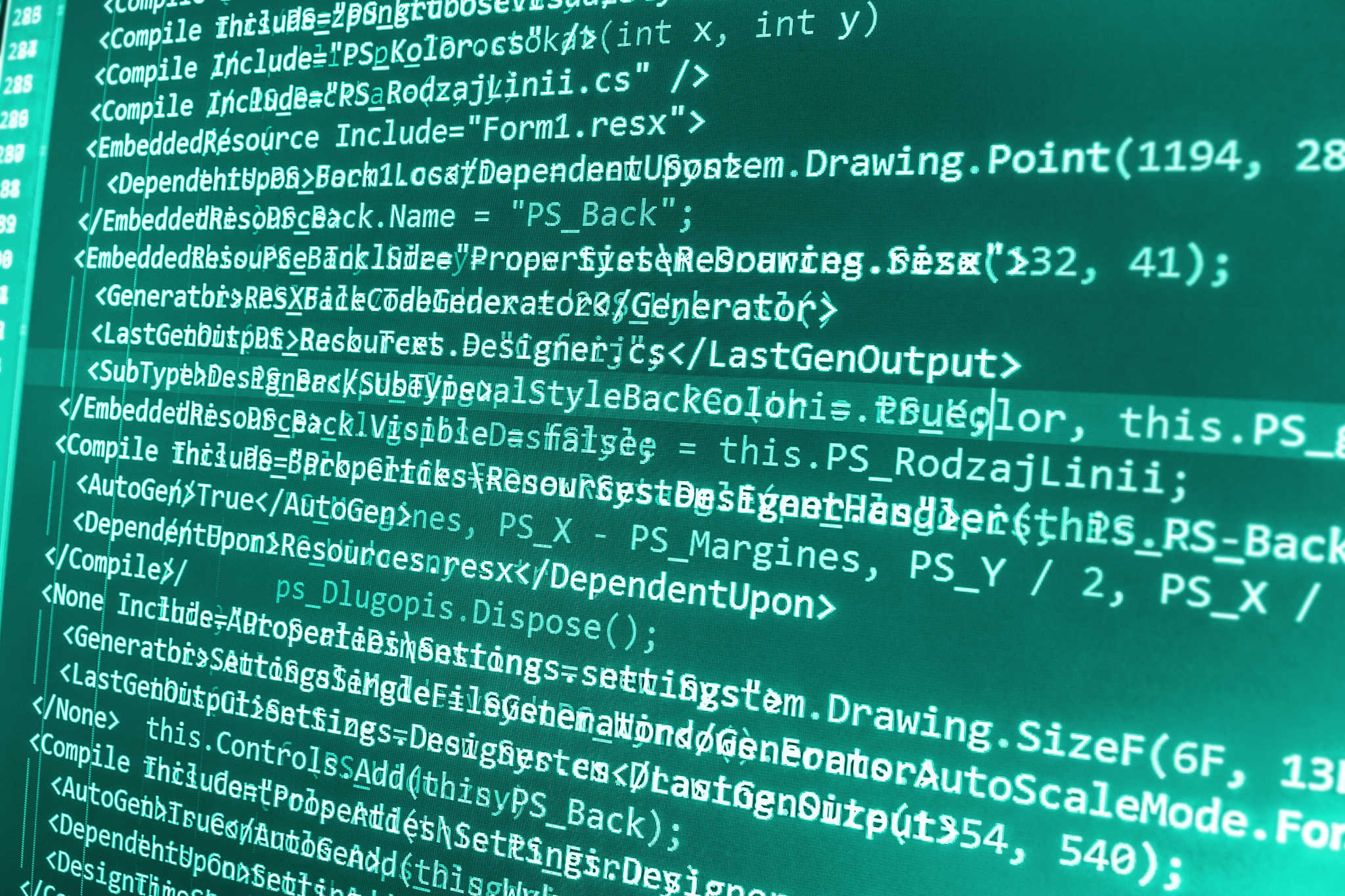 software developer programming code on computer