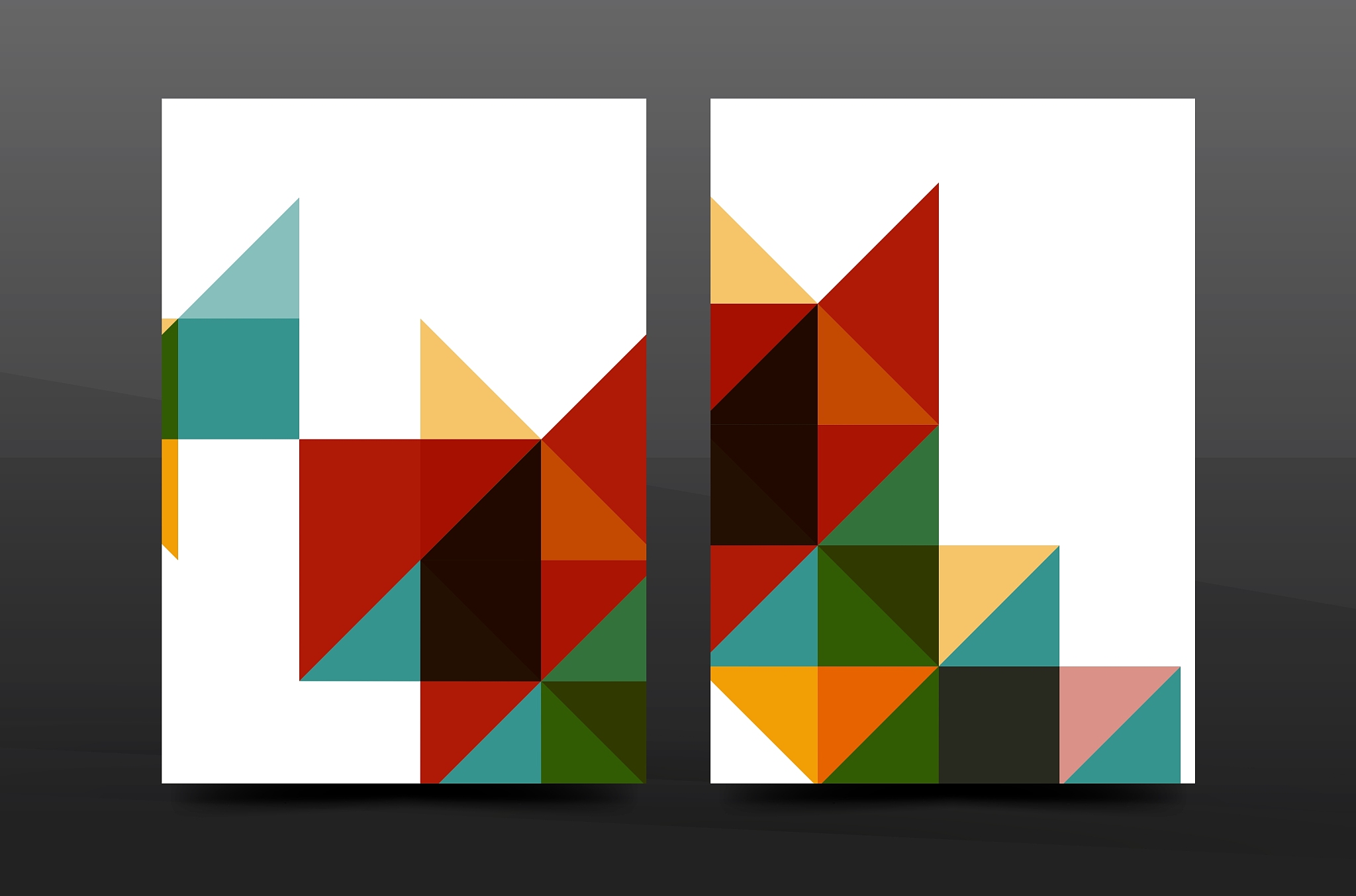 colorful geometry design annual report a4 cover