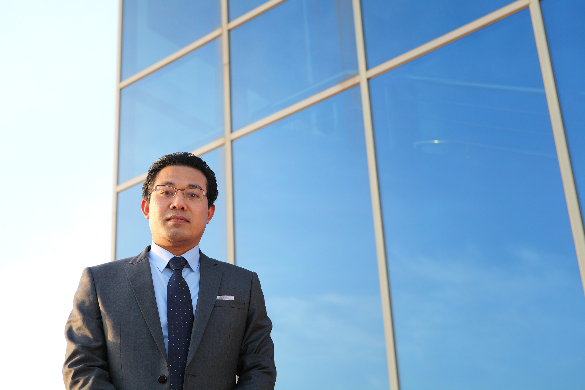 young businessman front office