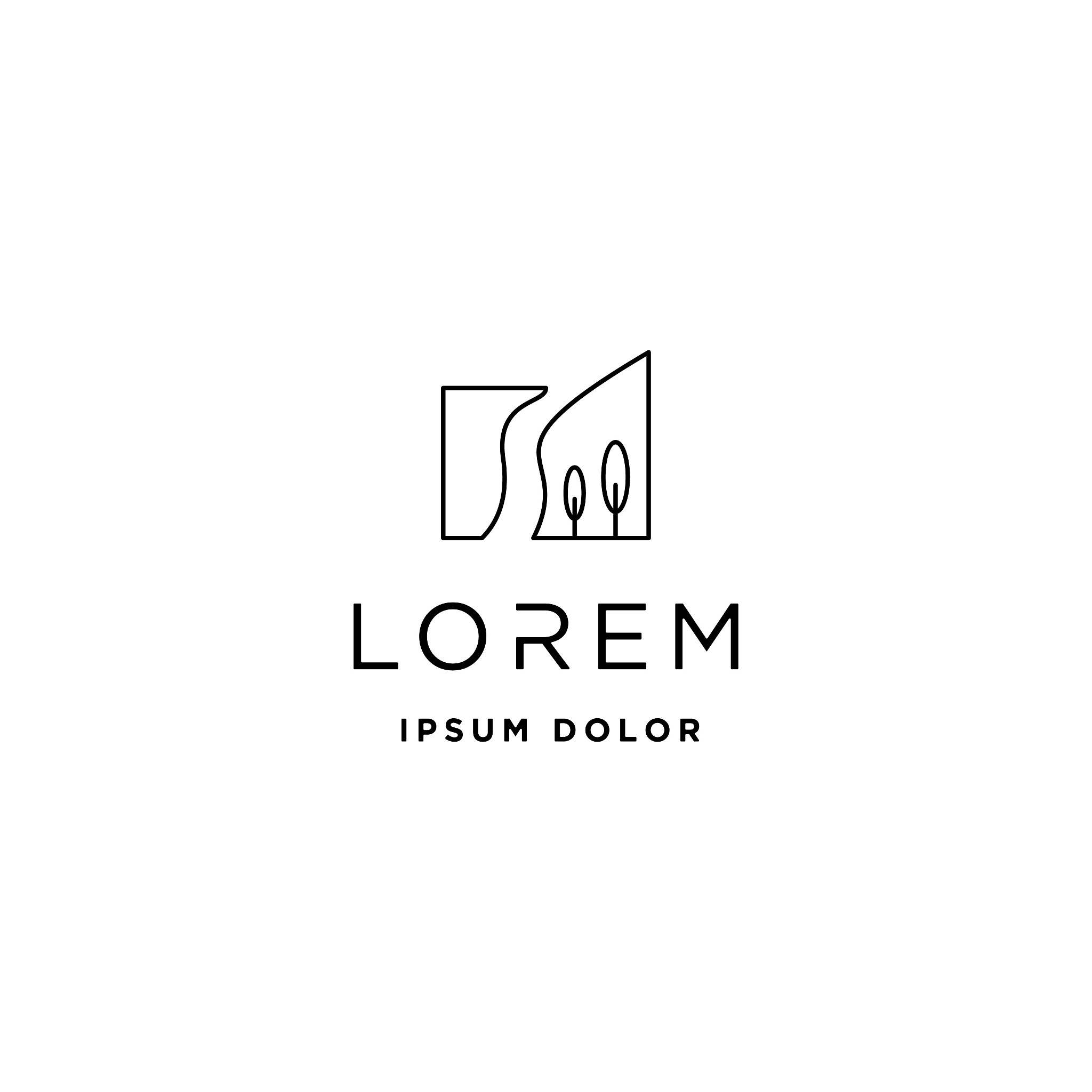 forest icon vector line design landscape symbol