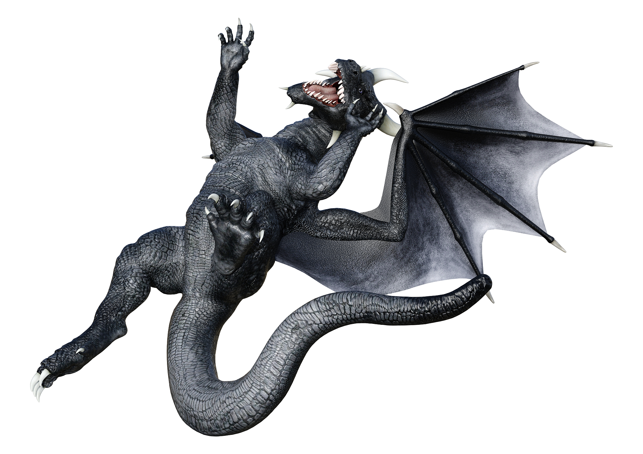 3d illustration fantasy dragon on white