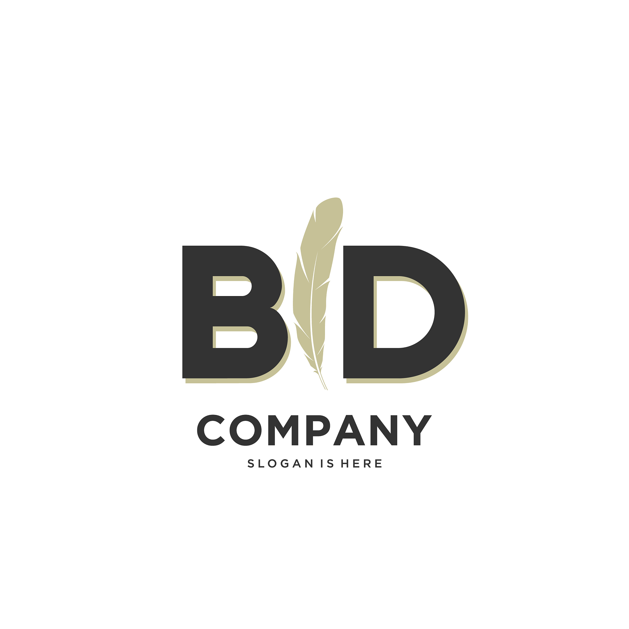 initial bd letter unique attractive creative