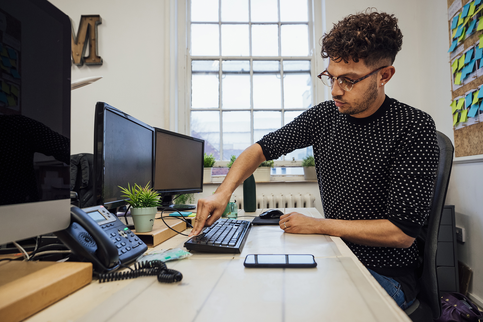 hygiene at his workstation