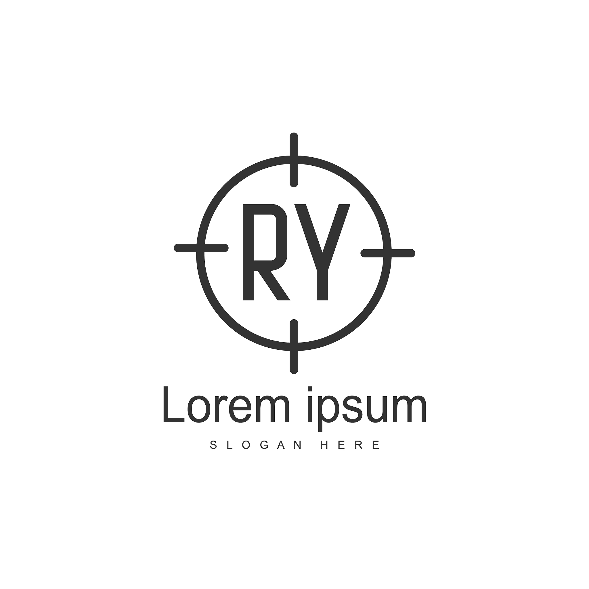 initial ry logo template minimalist letter logo