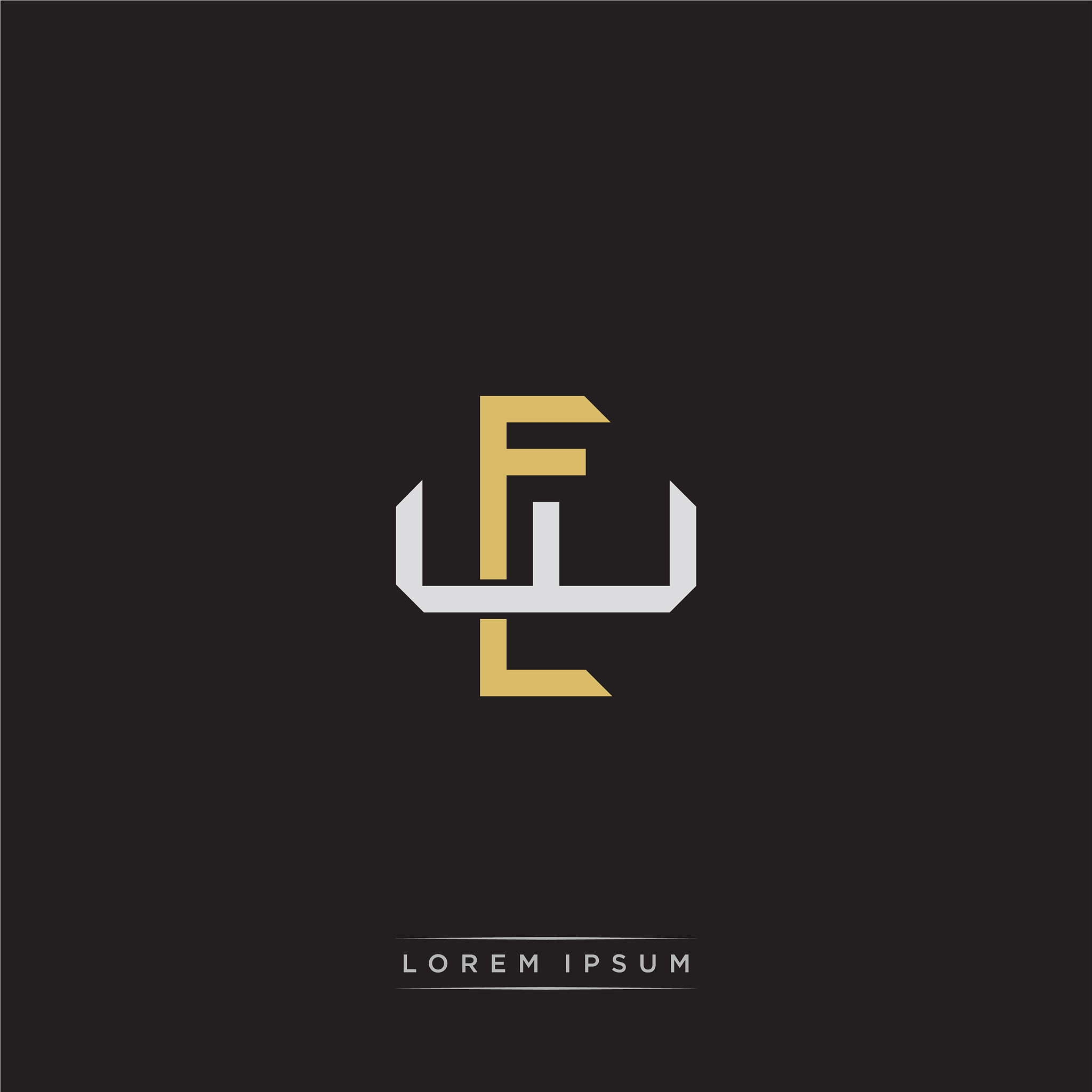 ew initial letter overlapping interlock logo