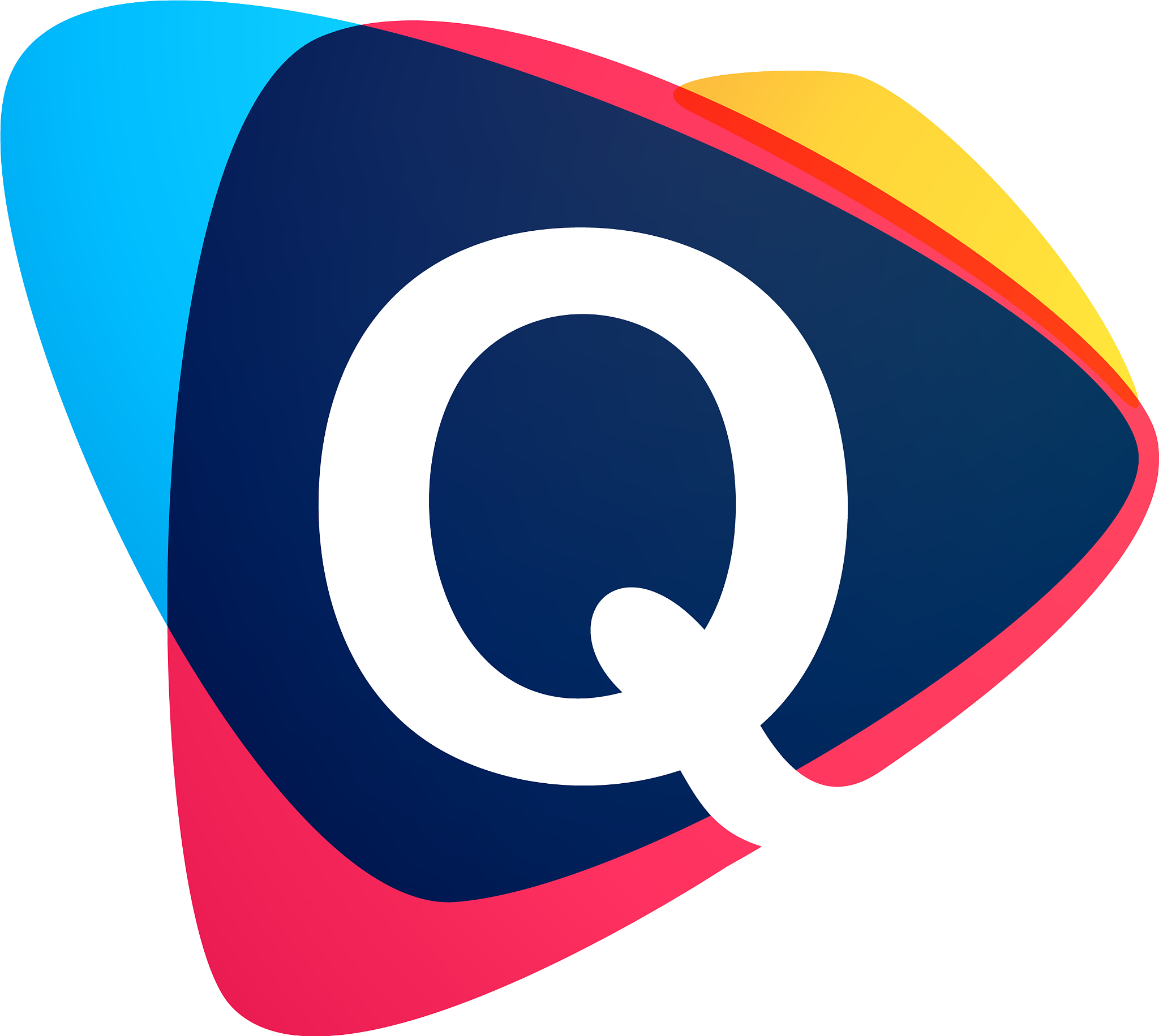 letter q logo in dynamic triangle intersection