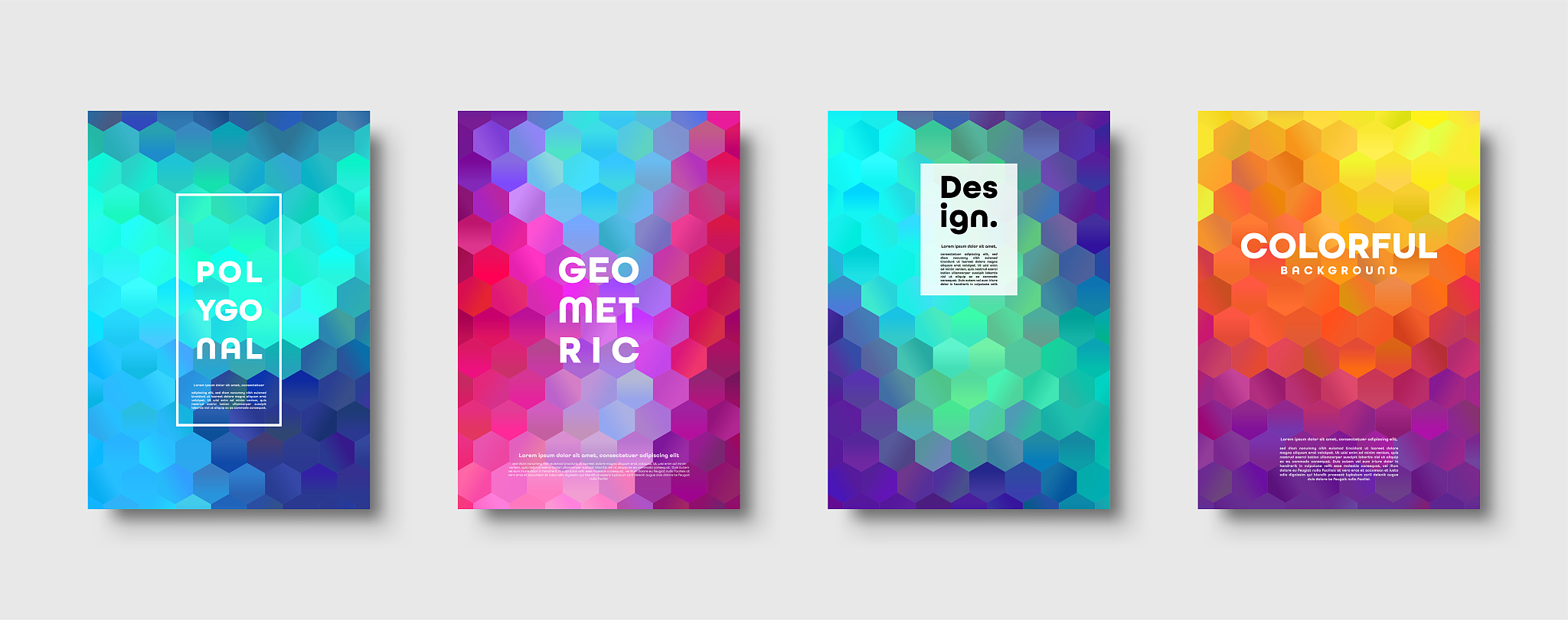 hexagonal polygonal abstract background. colorful triangle gradi
