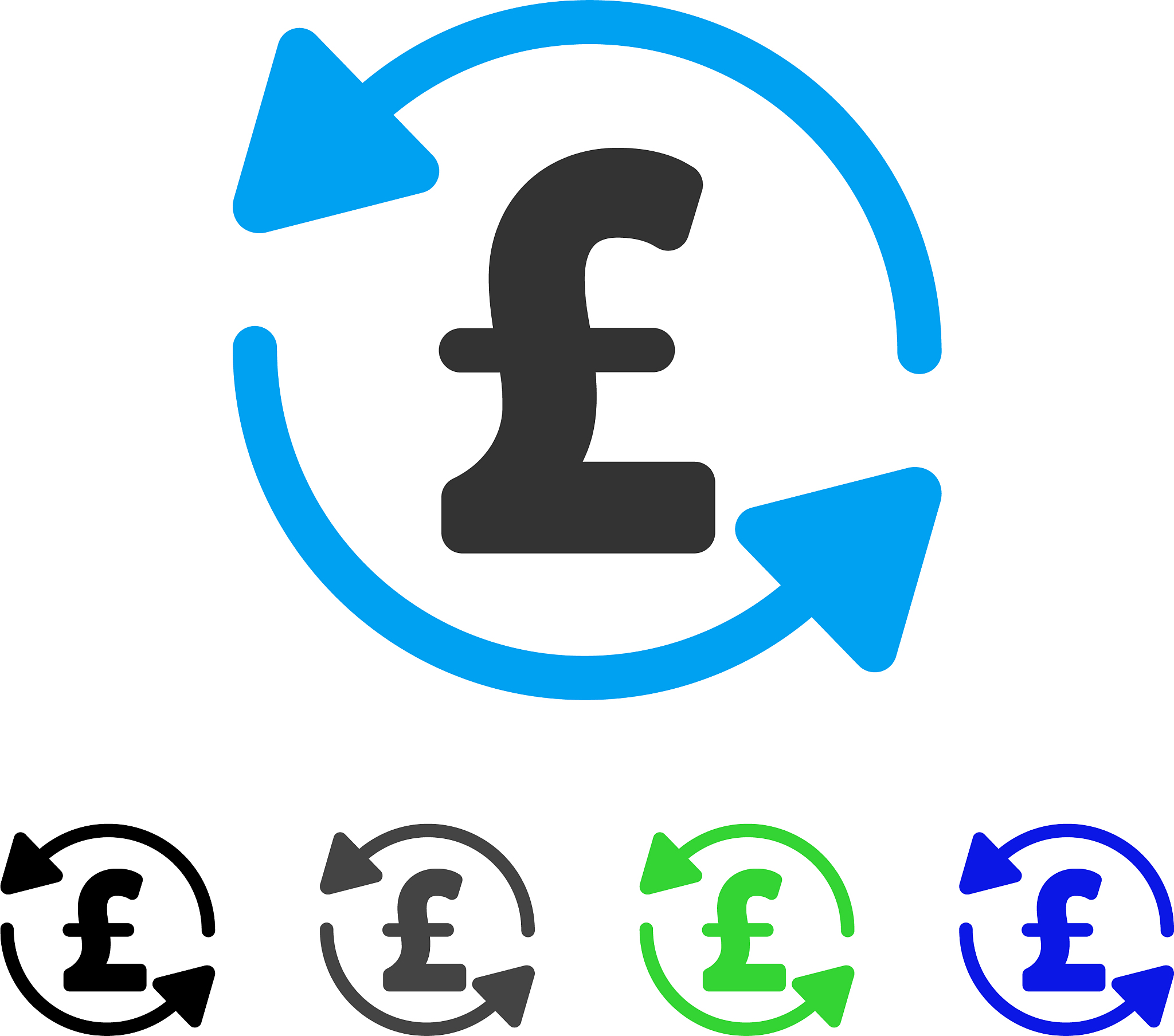 refresh pound balance flat icon