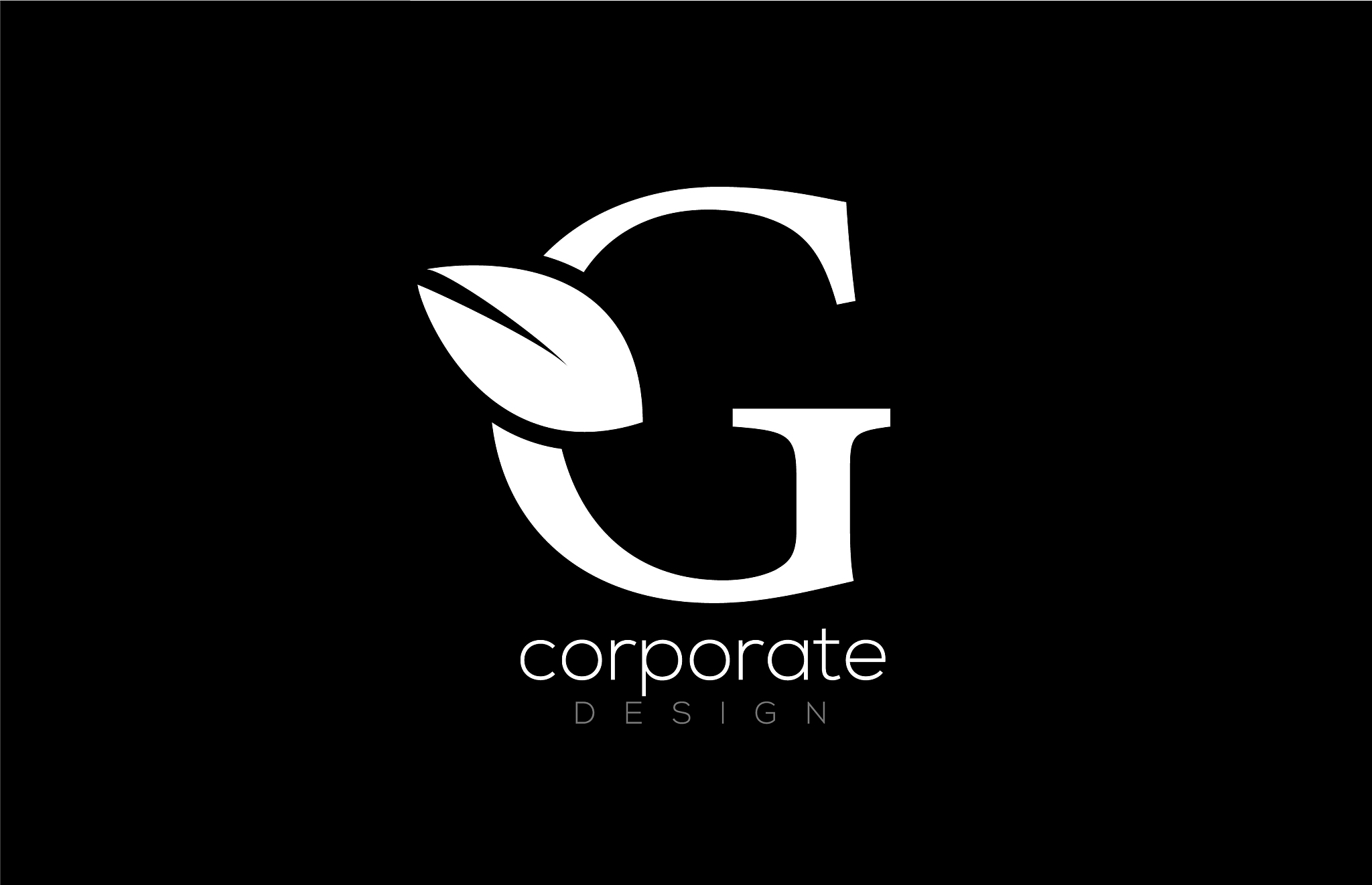 black and white g letter alphabet leaf logo icon